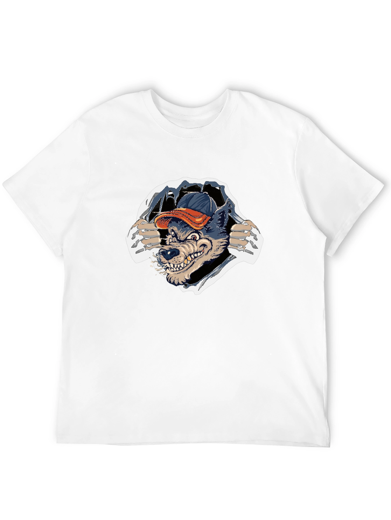 Wolf Graphic Tee - Ripped T-shirt Design