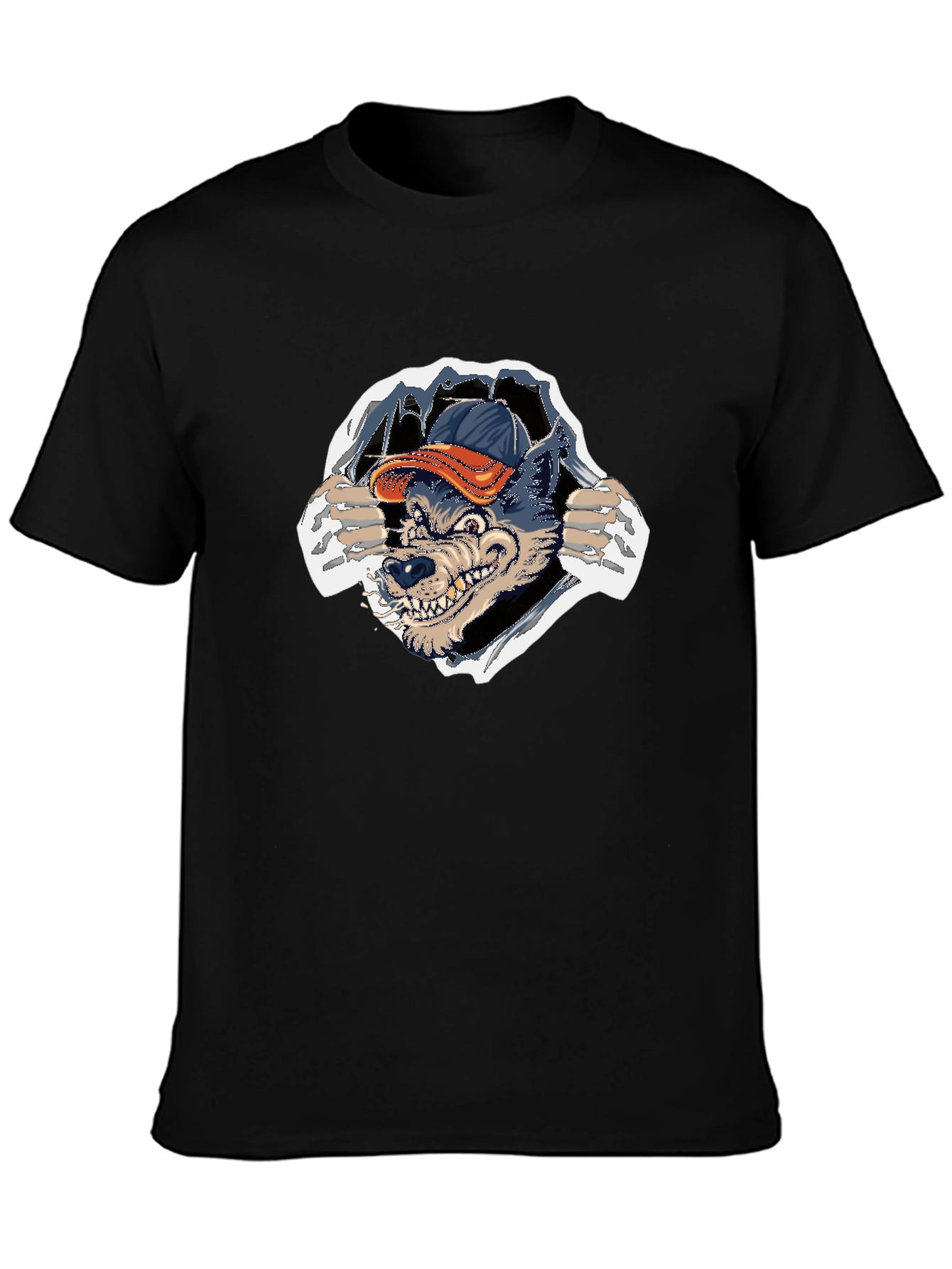 Wolf Graphic Tee - Ripped T-shirt Design