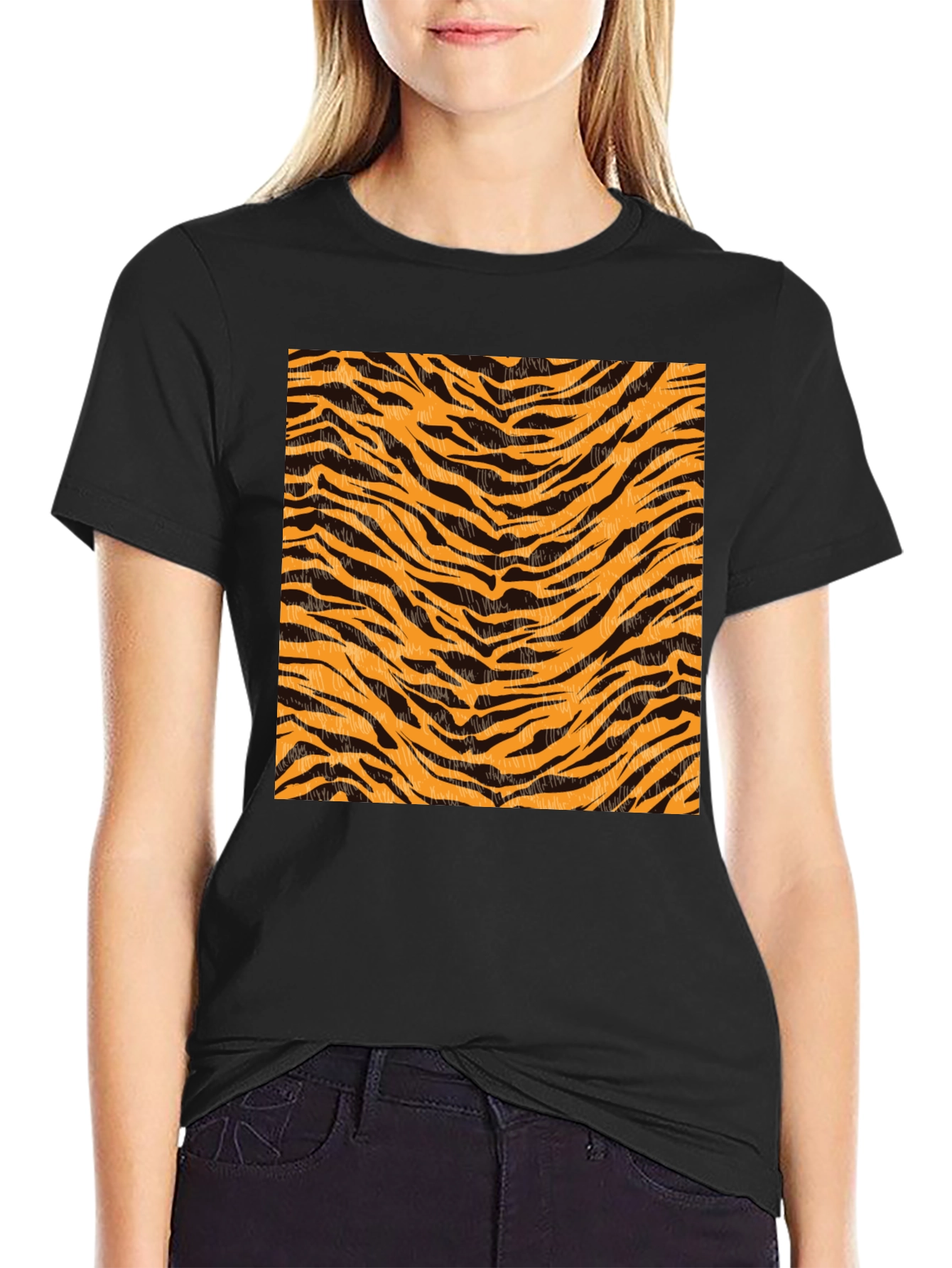 Tiger Stripe Graphic Black T-Shirt