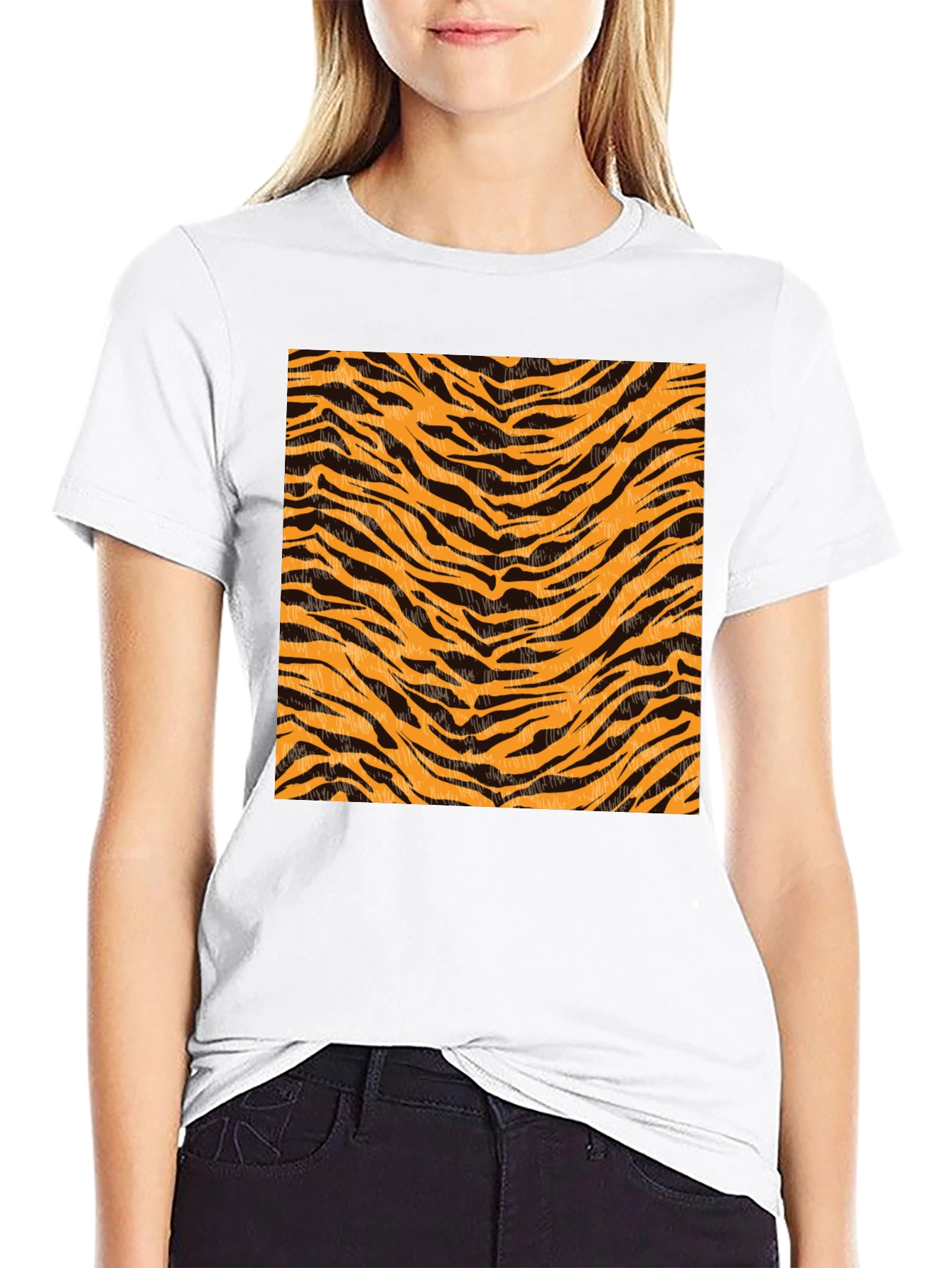 Tiger Stripe Graphic Black T-Shirt
