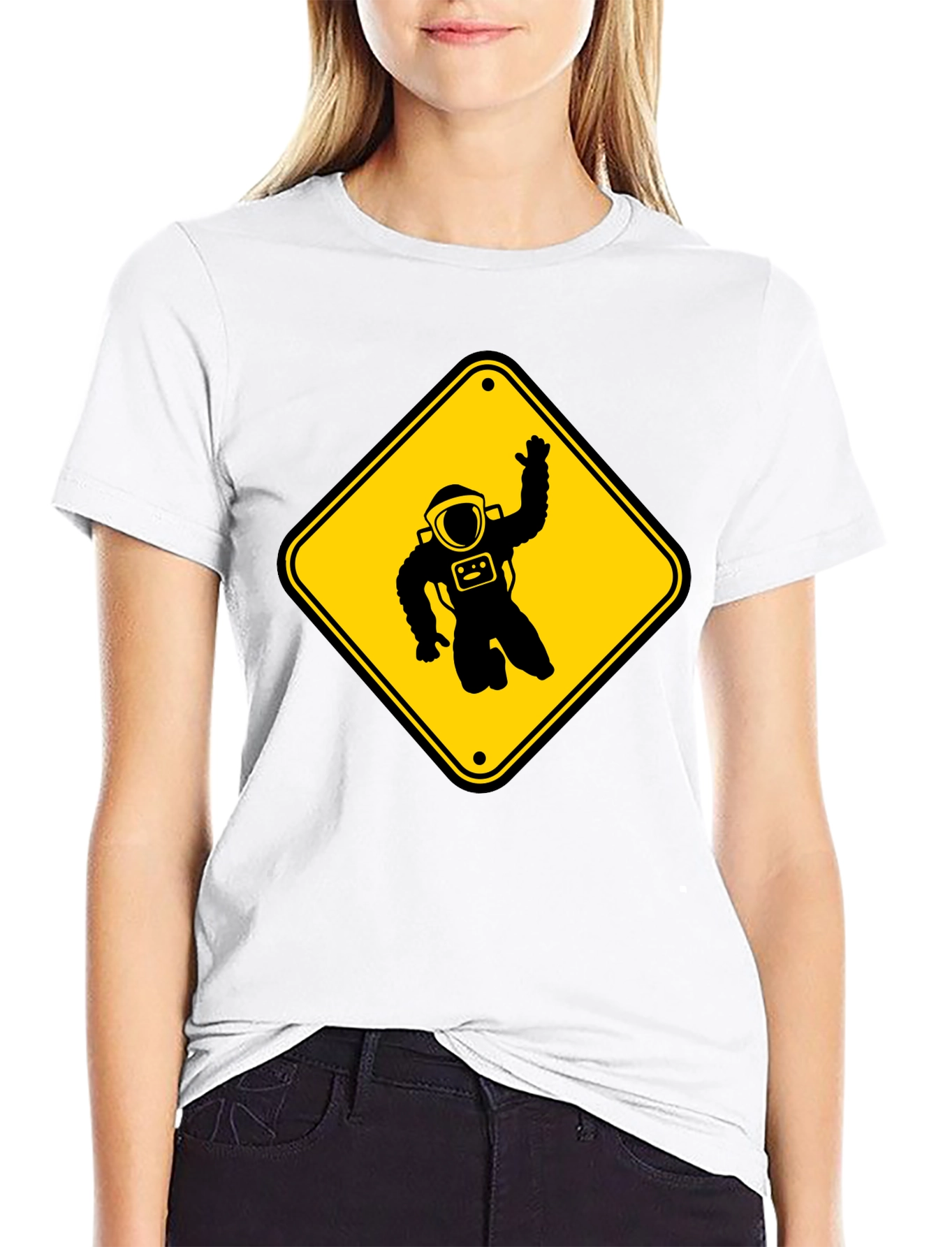 Astronaut Crossing Black T-Shirt