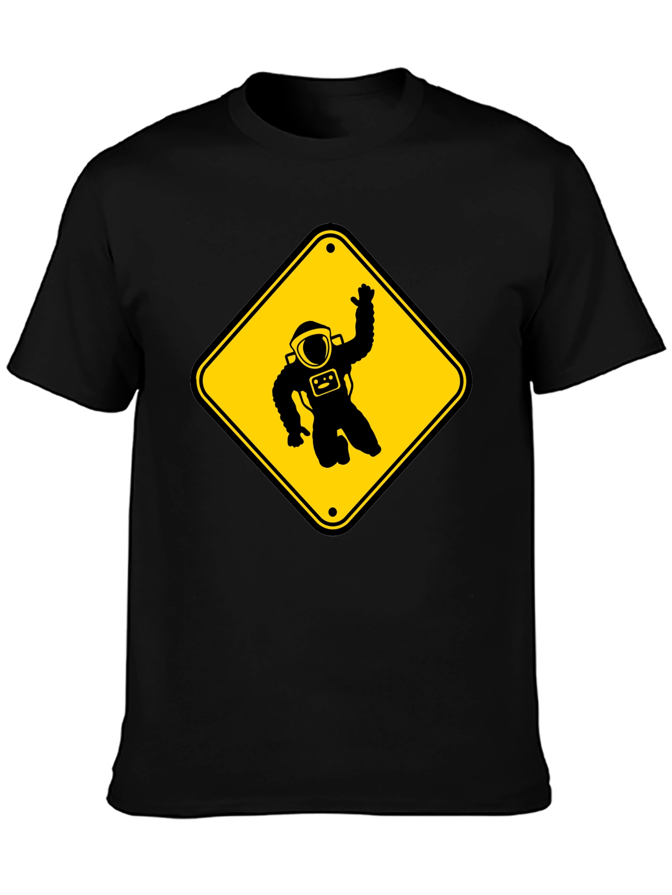 Astronaut Crossing Black T-Shirt