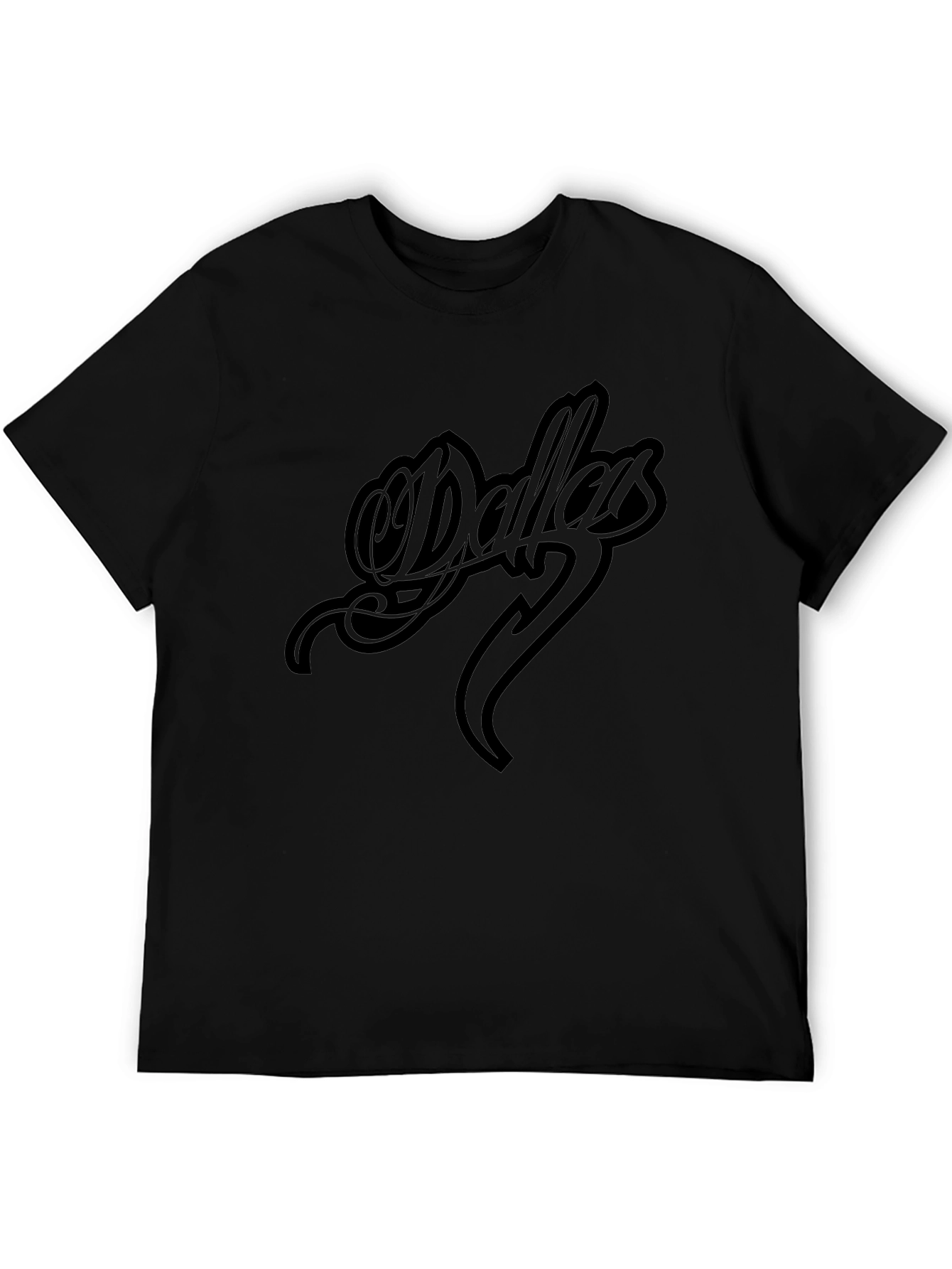 Dallas Script Black T-Shirt - Stylish Graphic Tee