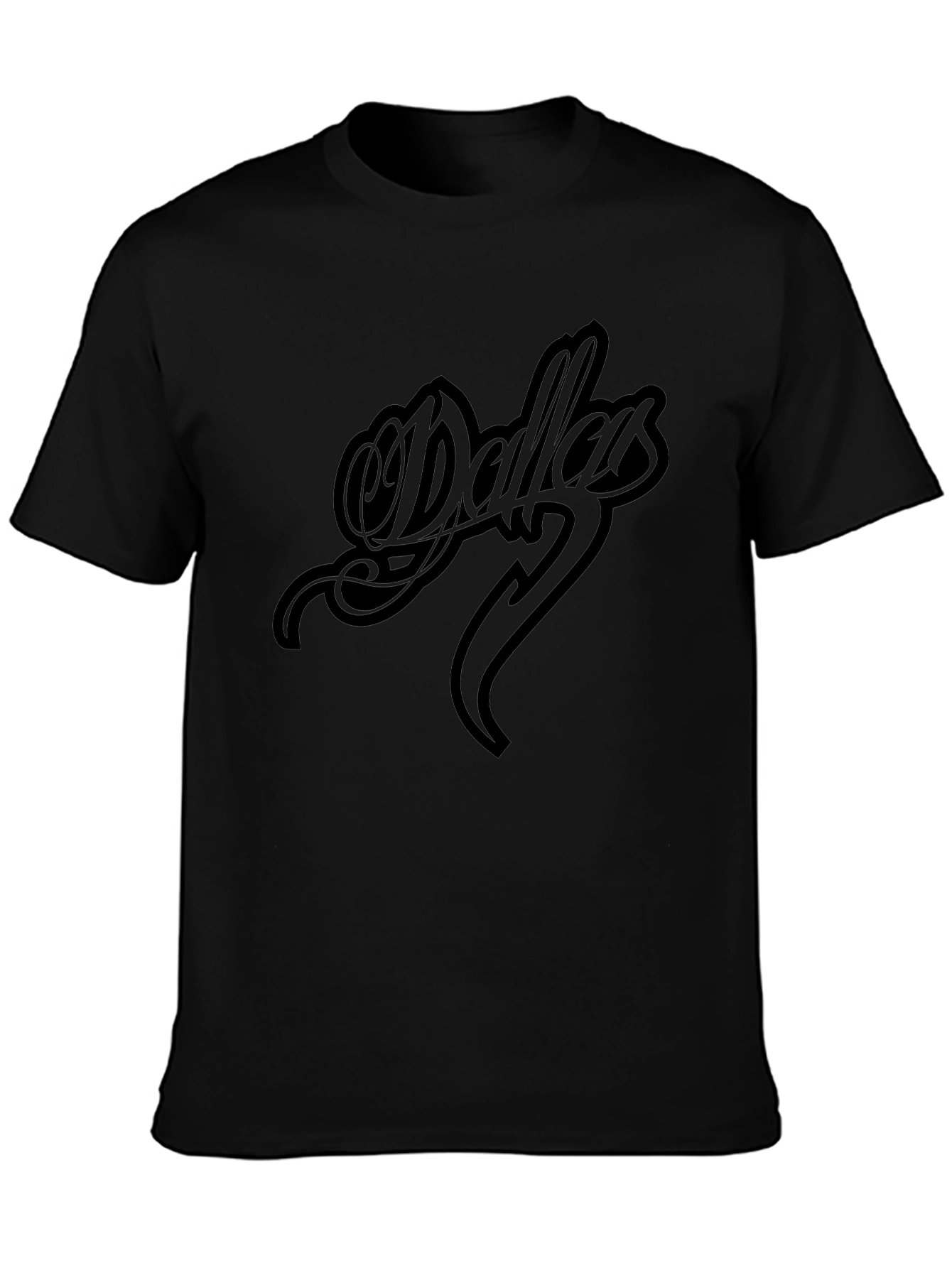 Dallas Script Black T-Shirt - Stylish Graphic Tee