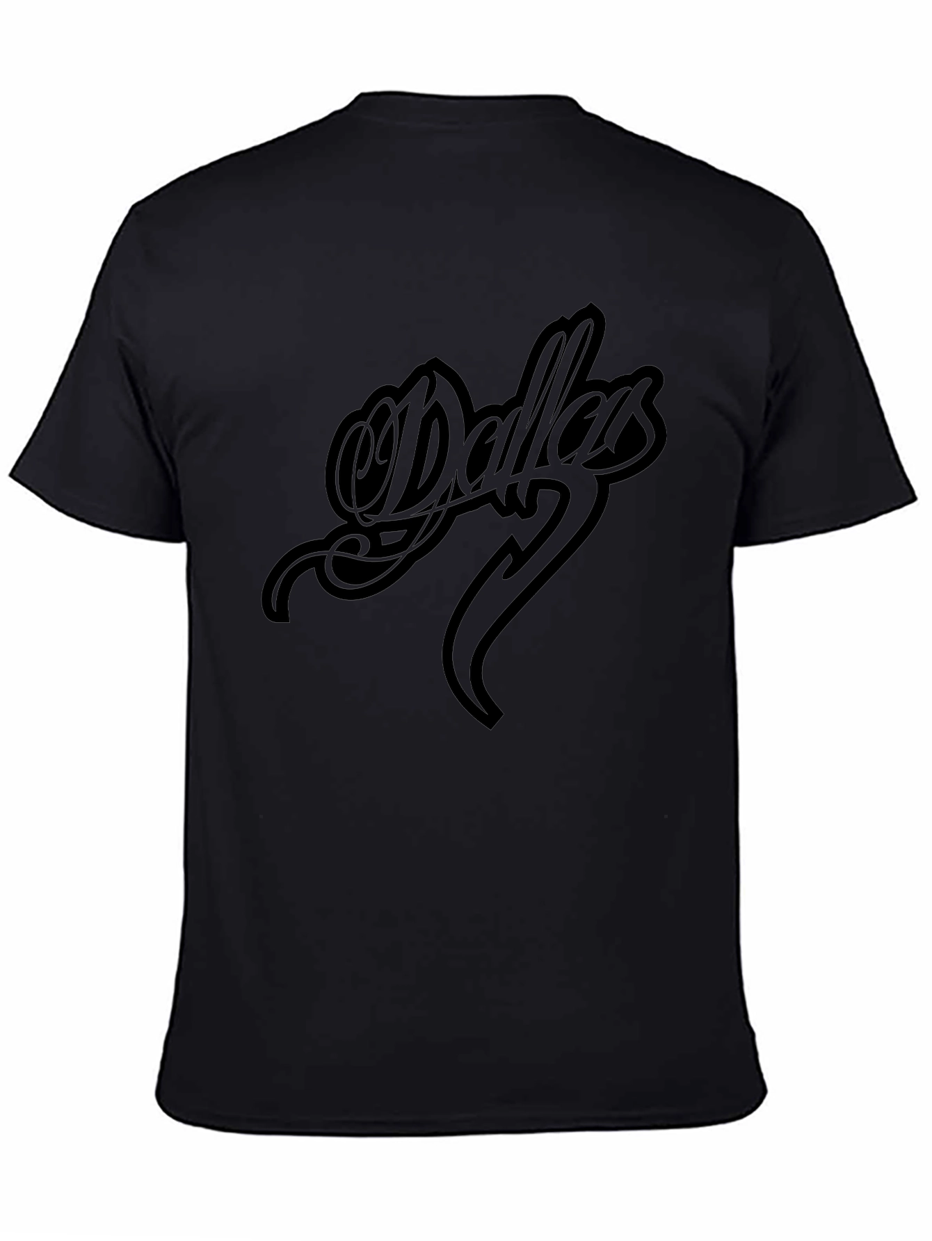 Dallas Script Black T-Shirt - Stylish Graphic Tee