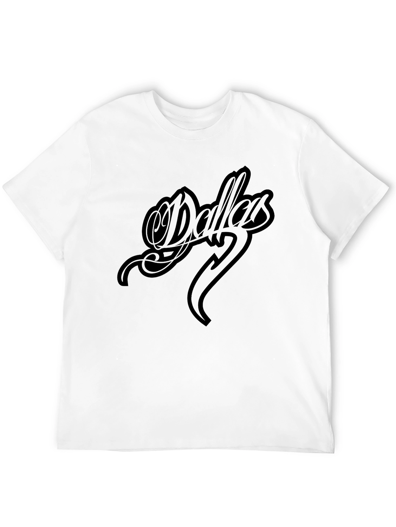 Dallas Script Black T-Shirt - Stylish Graphic Tee