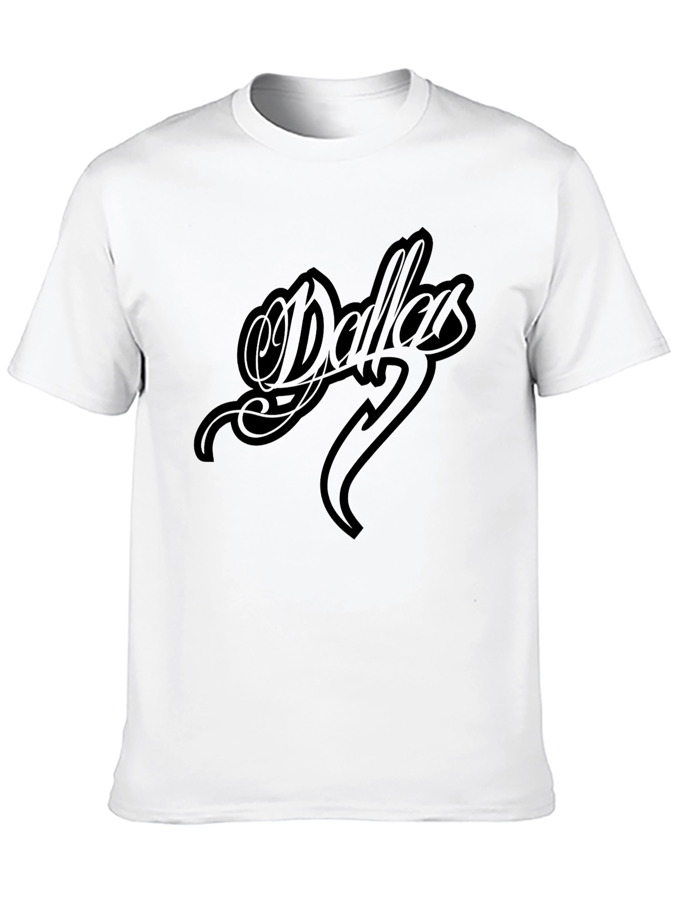 Dallas Script Black T-Shirt - Stylish Graphic Tee