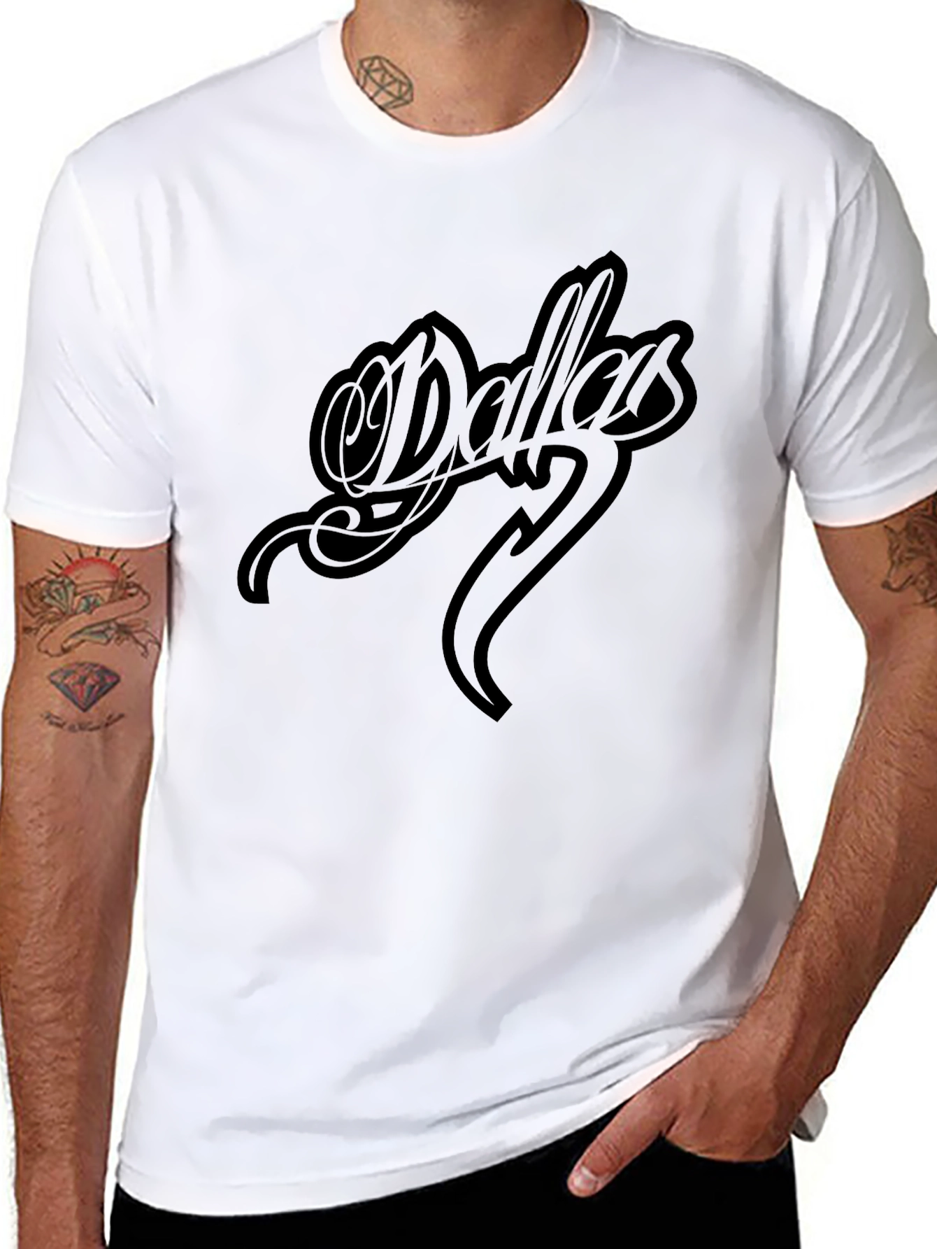 Dallas Script Black T-Shirt - Stylish Graphic Tee