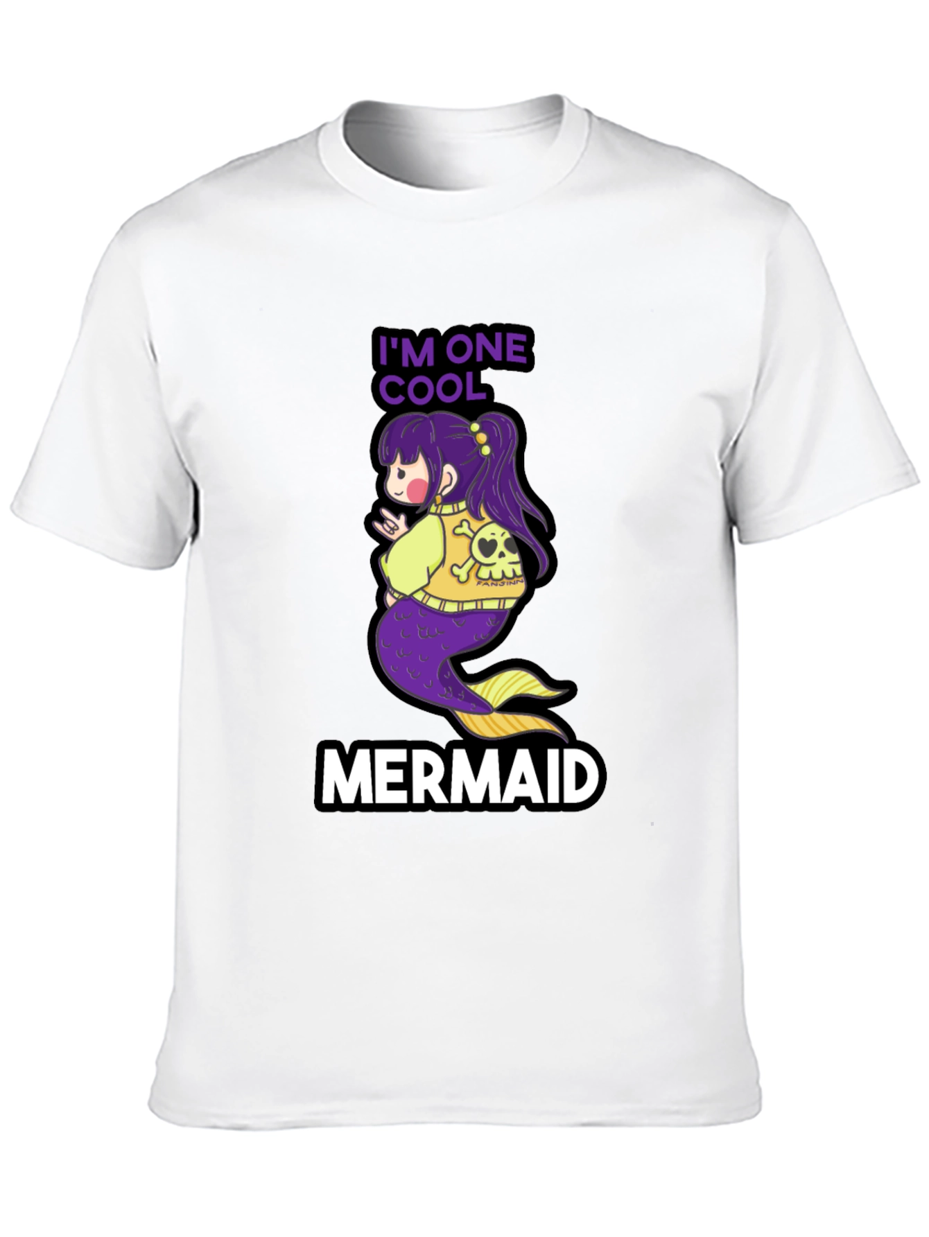 Cool Mermaid T-Shirt - Black Cotton Tee
