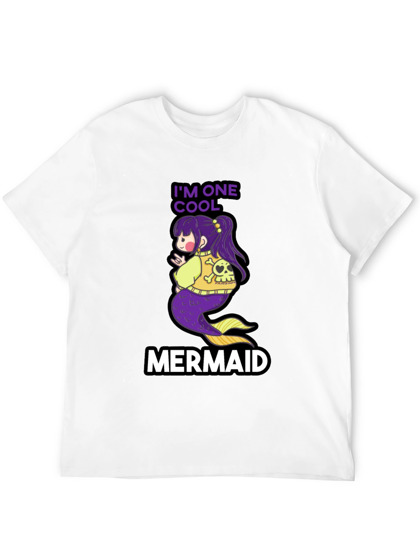 Cool Mermaid T-Shirt - Black Cotton Tee