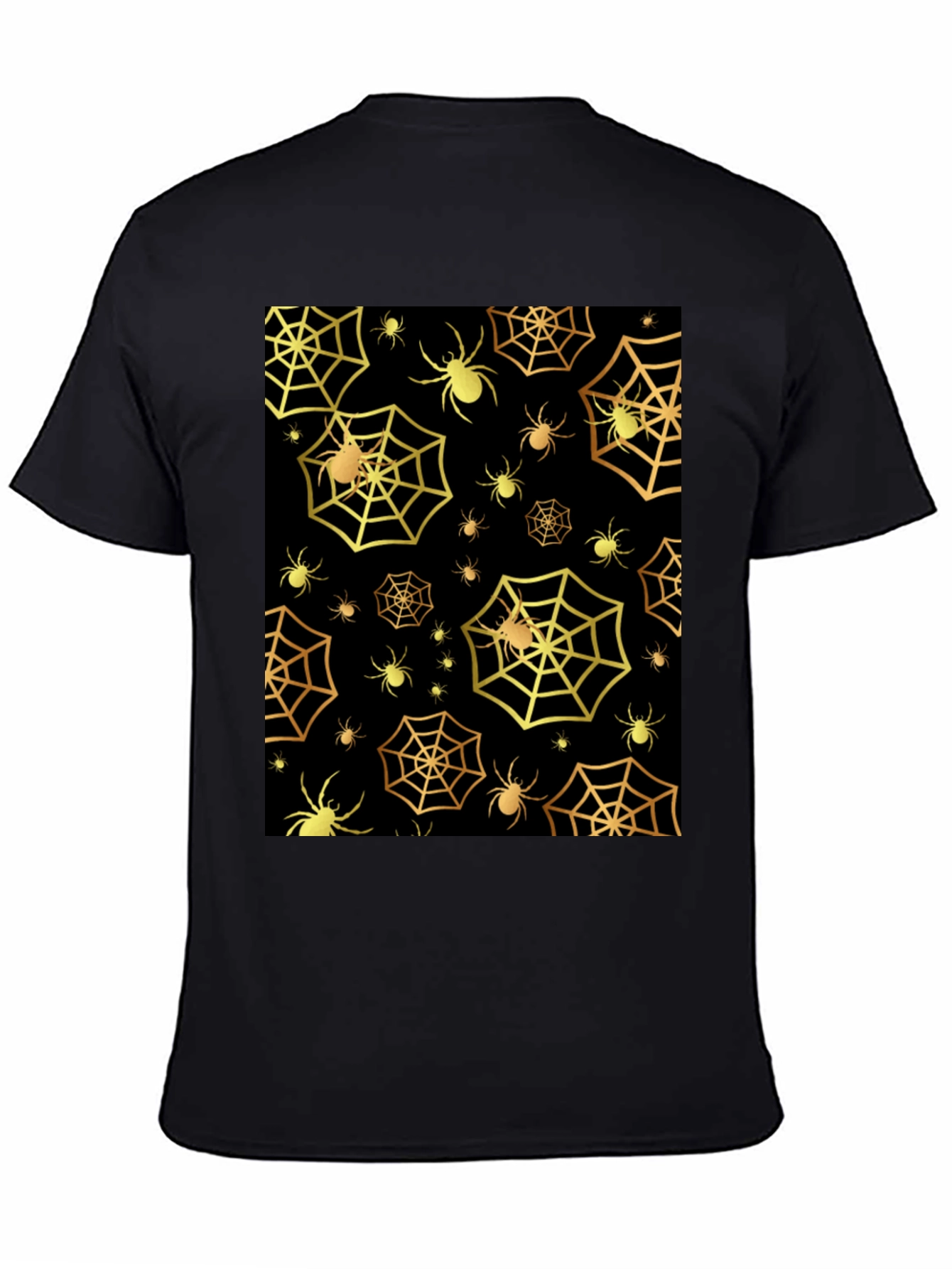 Spooky Spiderweb T-Shirt - Golden Halloween Style
