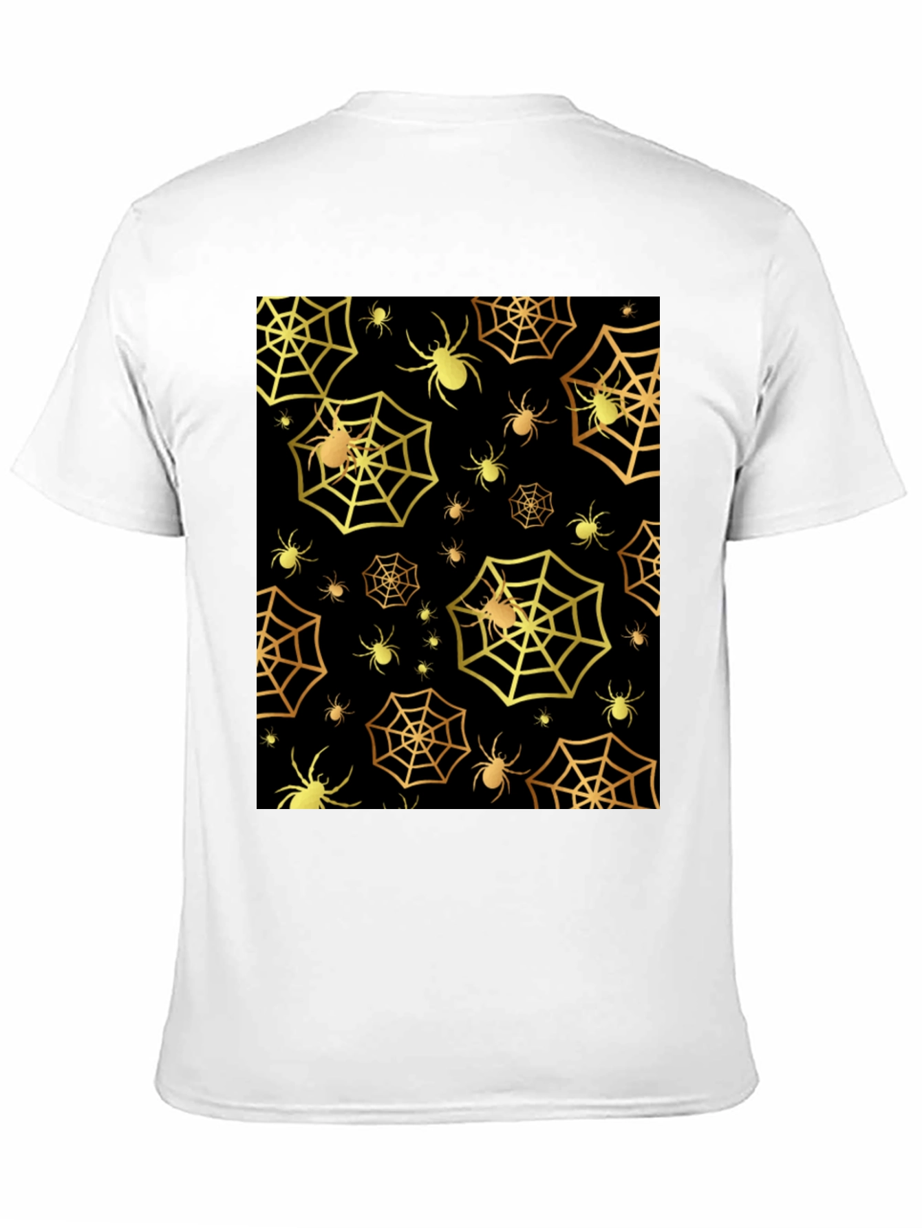 Spooky Spiderweb T-Shirt - Golden Halloween Style