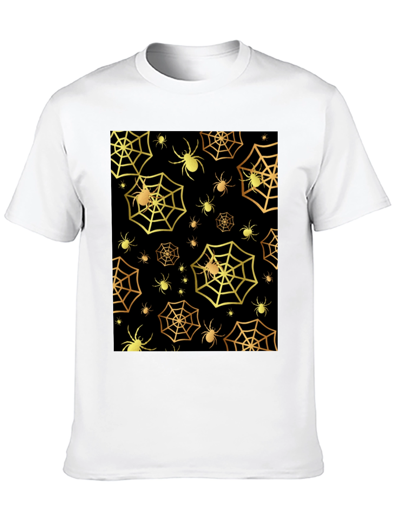Spooky Spiderweb T-Shirt - Golden Halloween Style