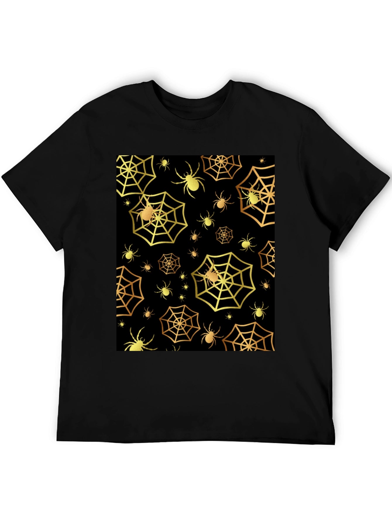 Spooky Spiderweb T-Shirt - Golden Halloween Style