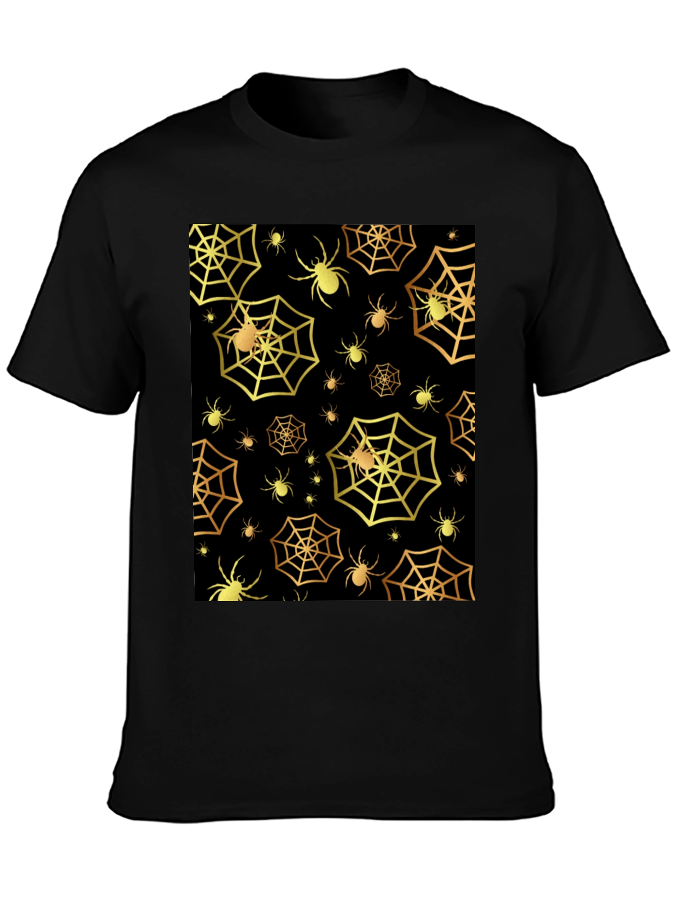 Spooky Spiderweb T-Shirt - Golden Halloween Style