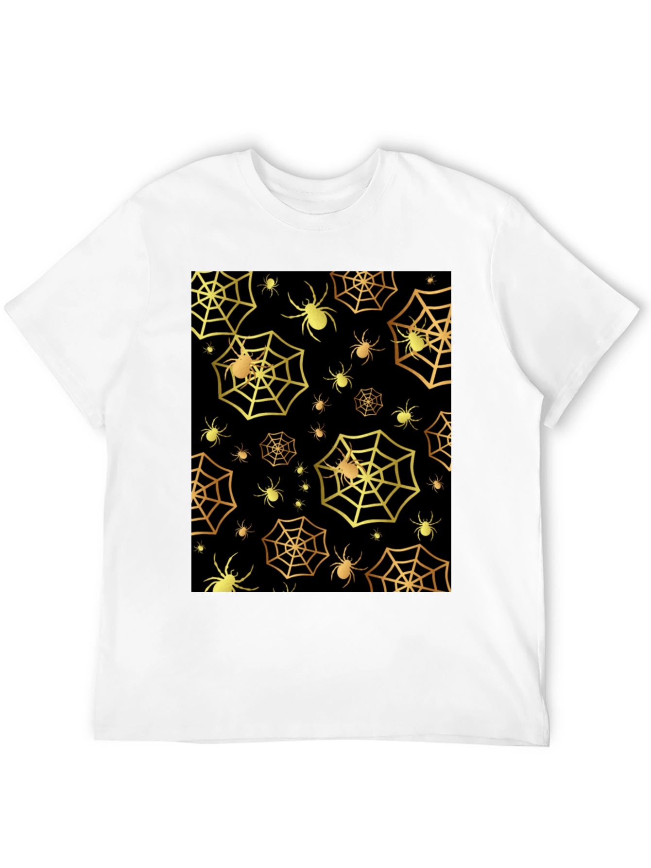 Spooky Spiderweb T-Shirt - Golden Halloween Style