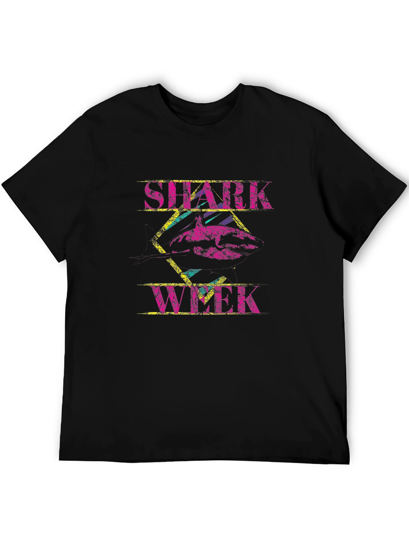 Shark Week Graphic Print Black T-Shirt