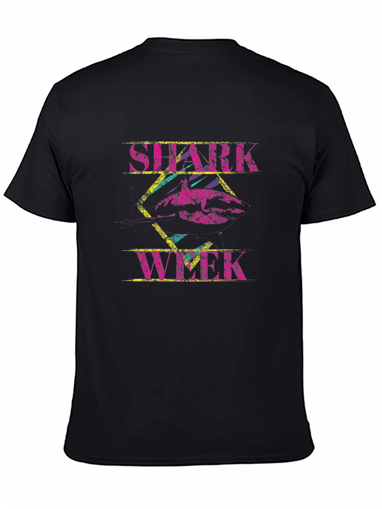 Shark Week Graphic Print Black T-Shirt