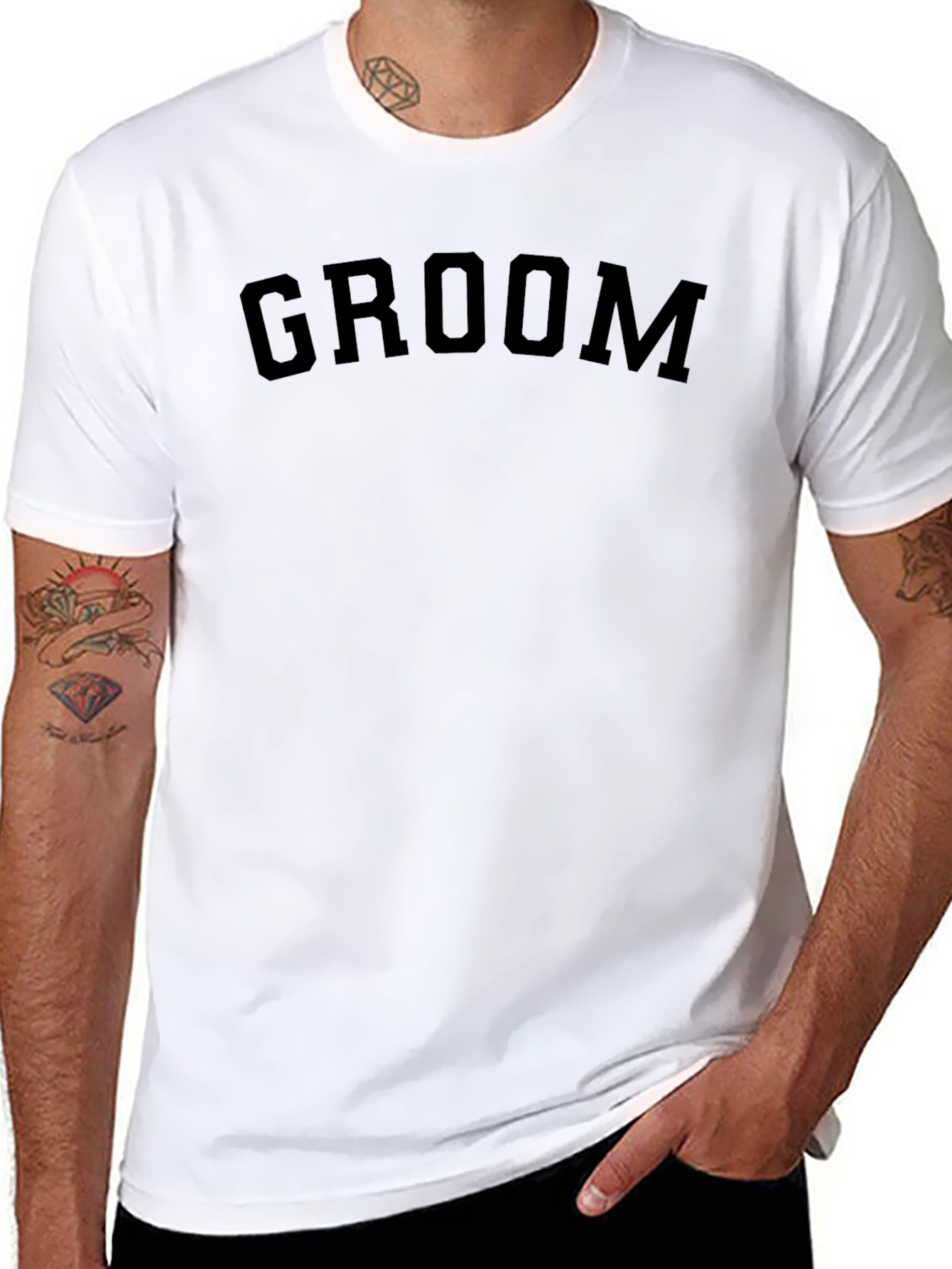 Groom Crew Neck T-Shirt - Black