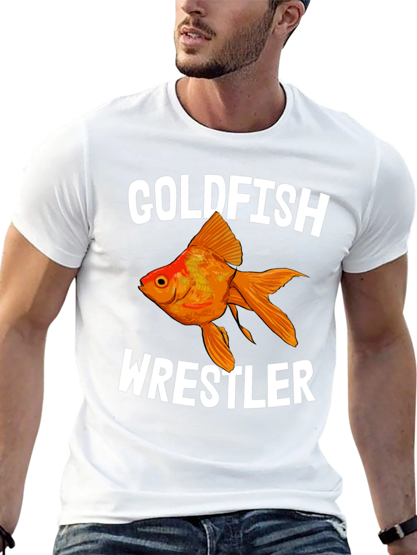 Goldfish Wrestler Black T-Shirt
