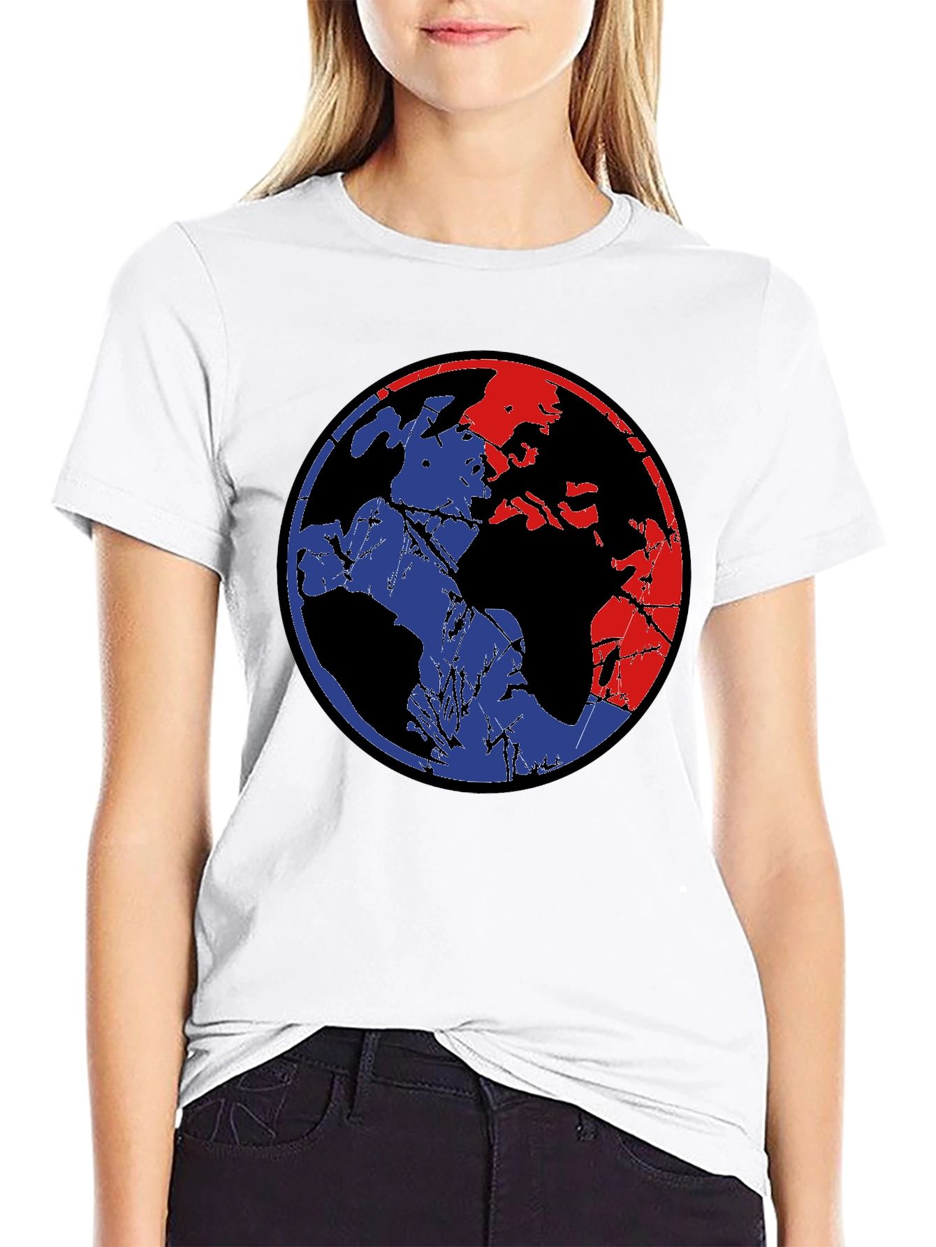 Retro Globe Graphic Tee - Black
