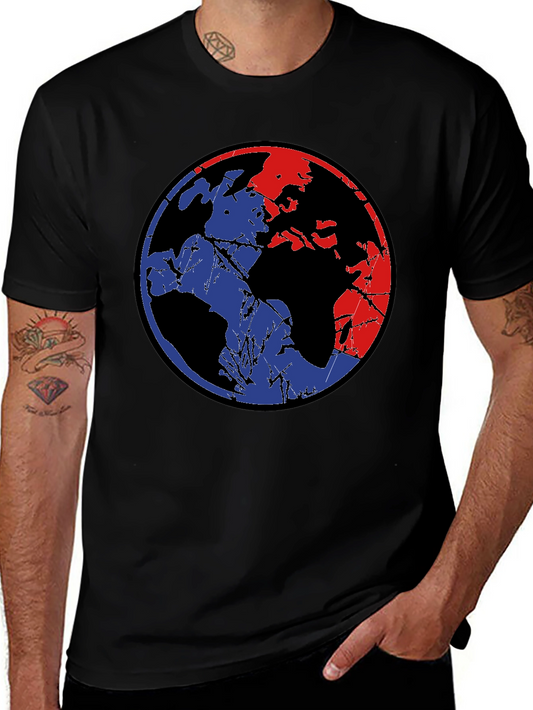Retro Globe Graphic Tee - Black