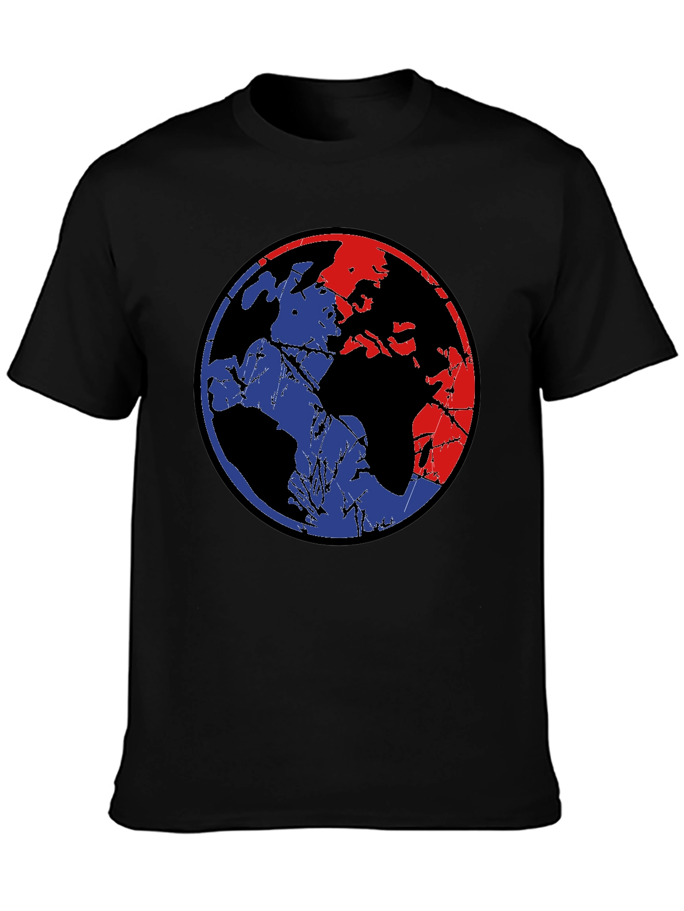 Retro Globe Graphic Tee - Black