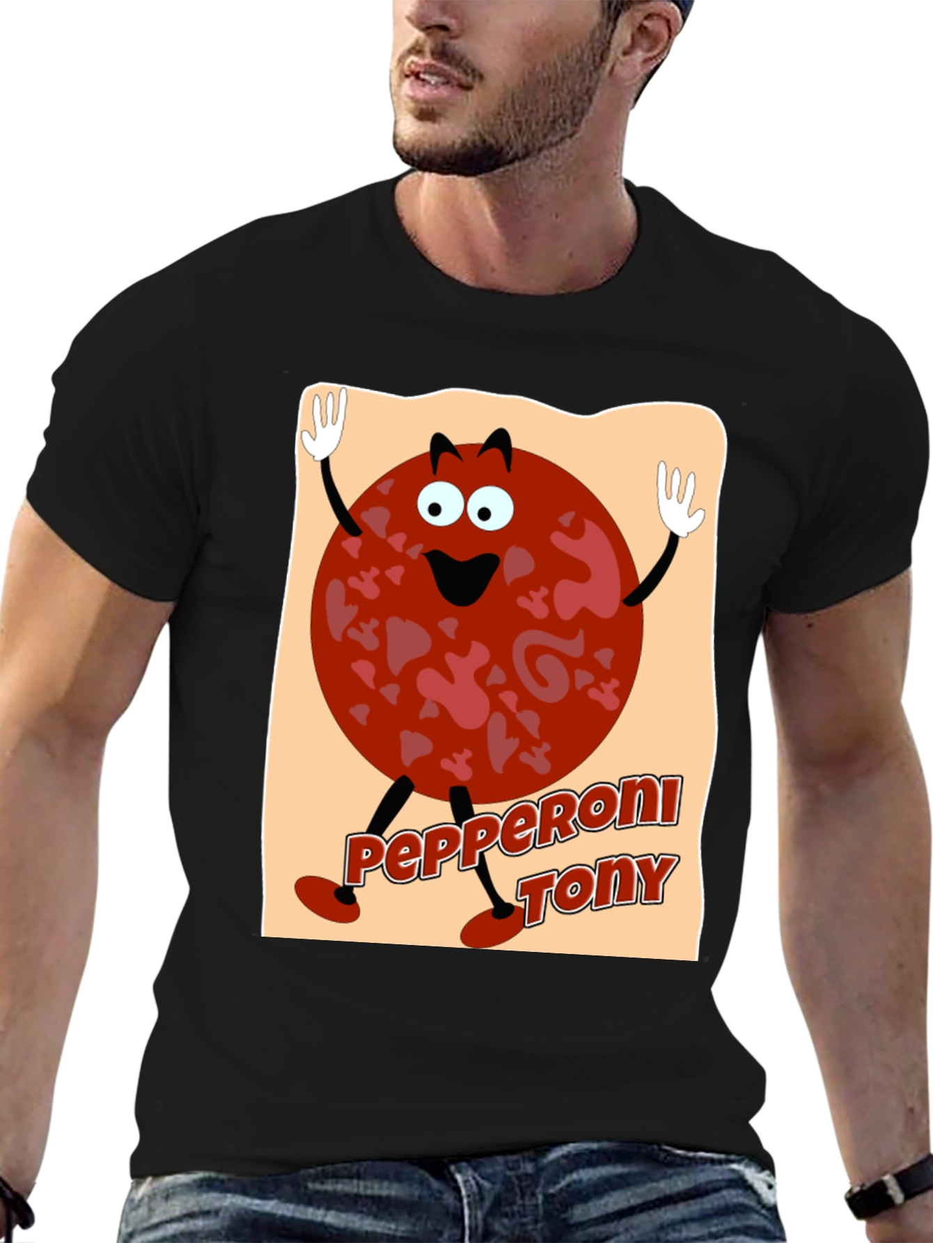 Pepperoni Tony Graphic T-Shirt - Fun & Unique Design