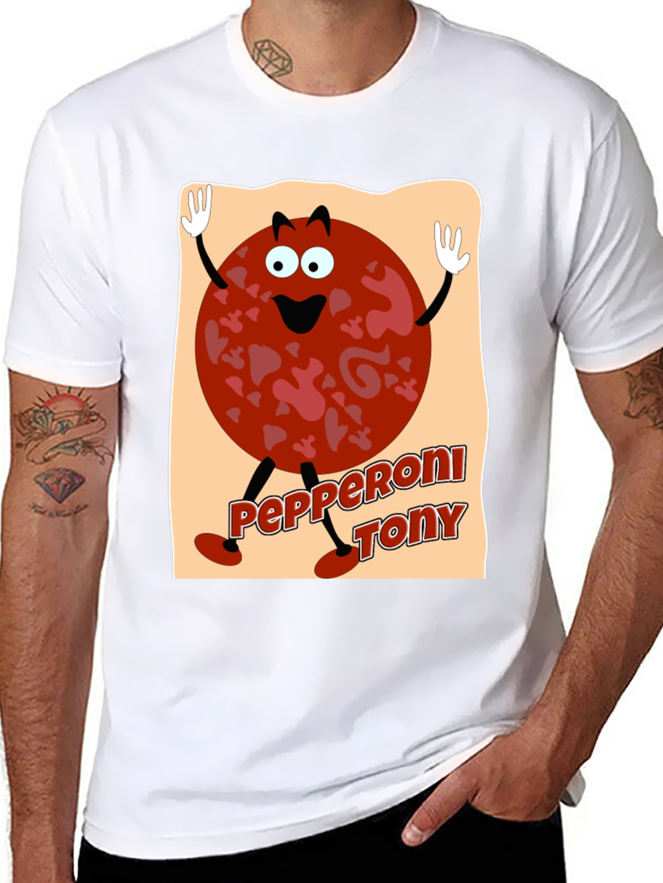 Pepperoni Tony Graphic T-Shirt - Fun & Unique Design