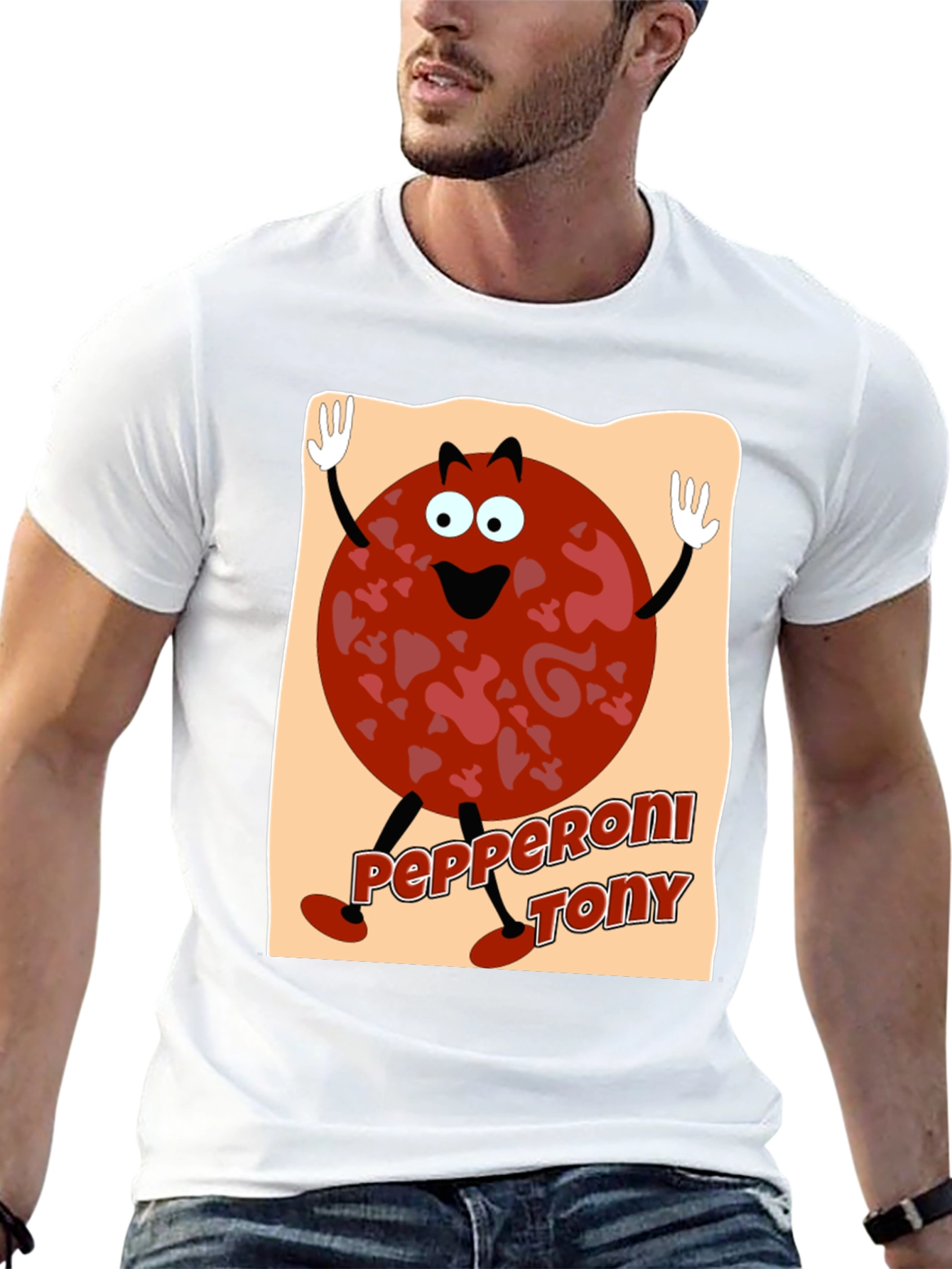 Pepperoni Tony Graphic T-Shirt - Fun & Unique Design
