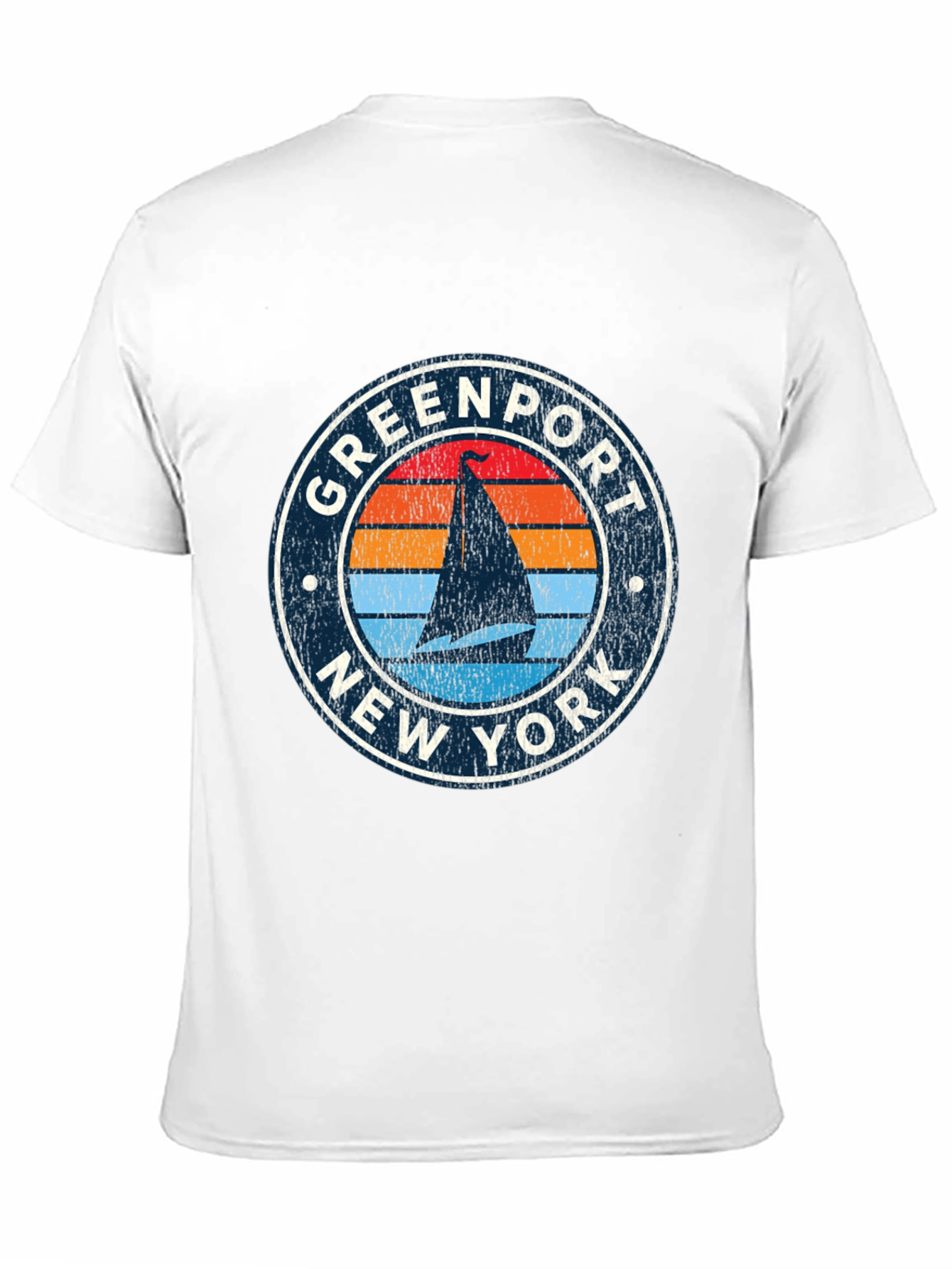 Greenport NY Sailboat Retro Style T-Shirt