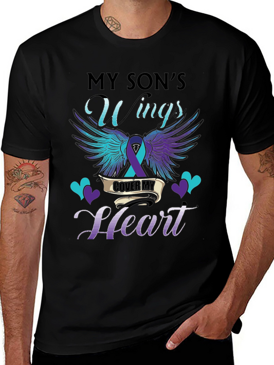 My Sons Wings Cover My Heart Graphic Tee