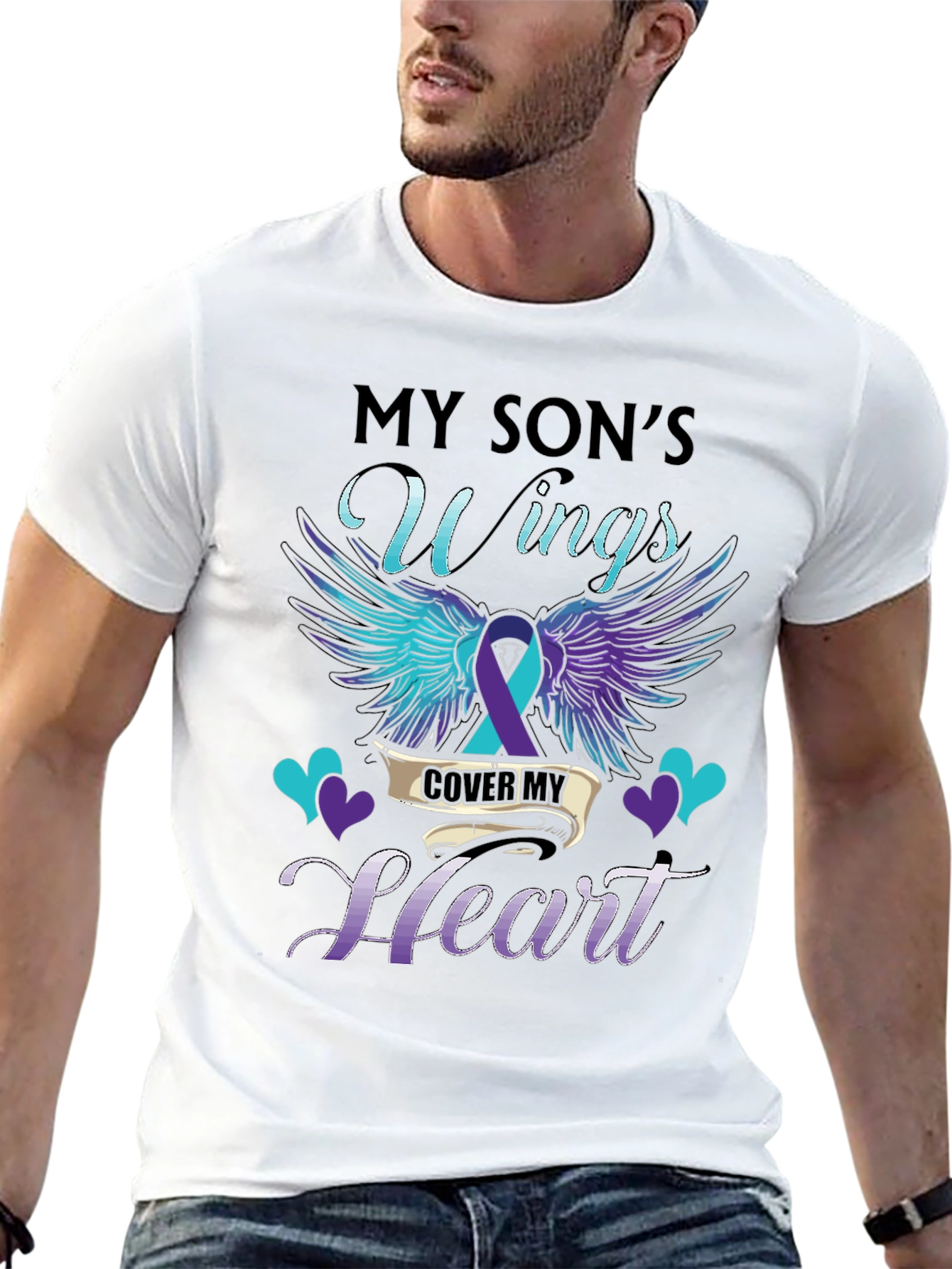 My Sons Wings Cover My Heart Graphic Tee