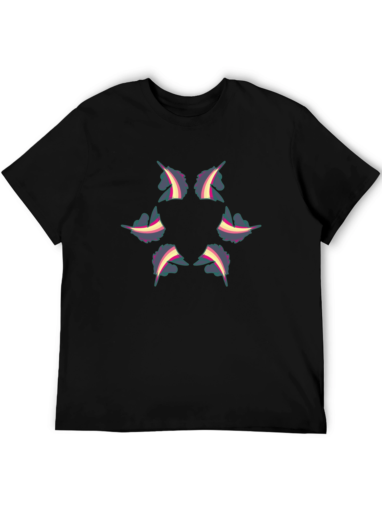 Unicorn Hexagon Black T-Shirt