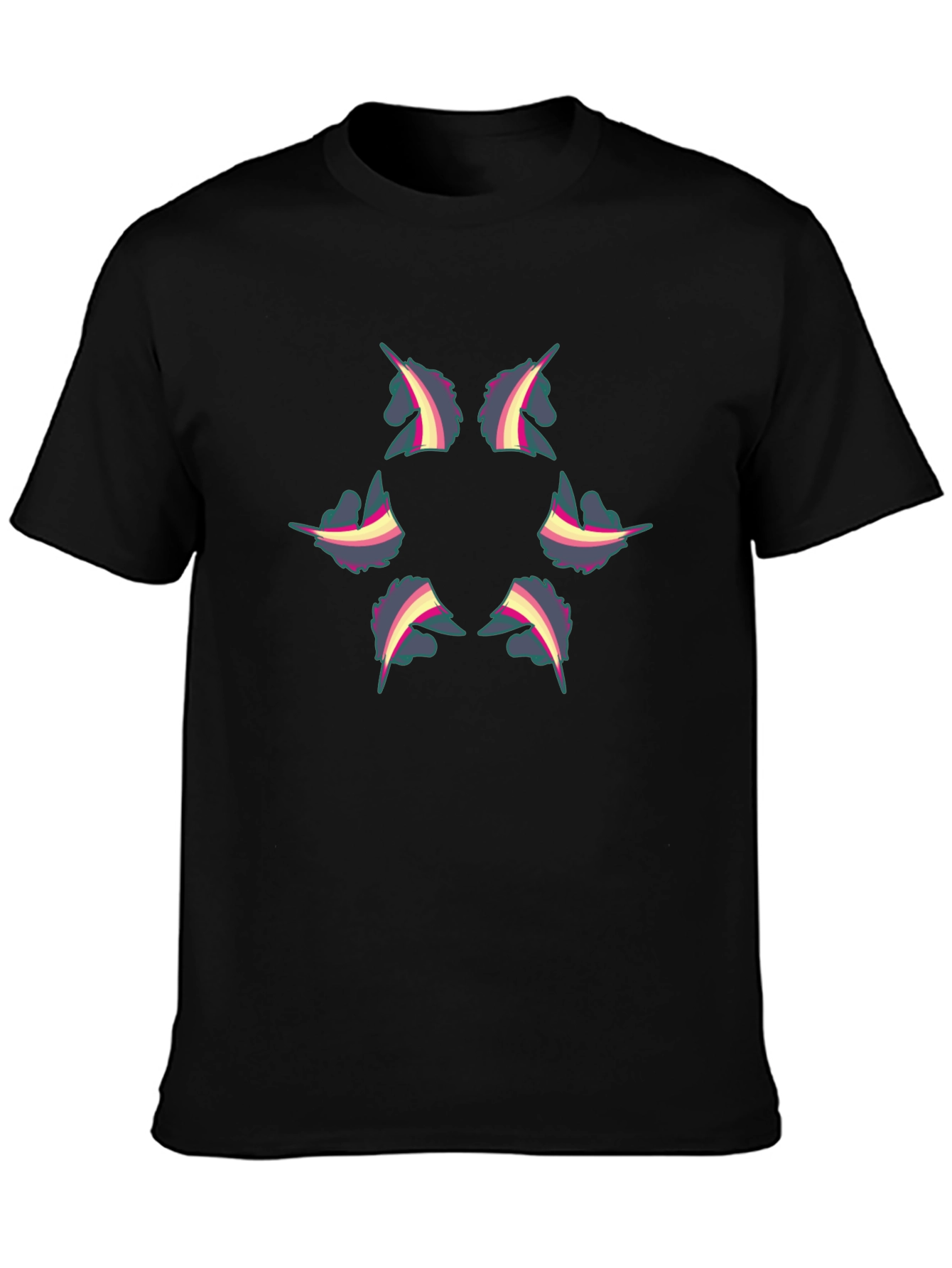 Unicorn Hexagon Black T-Shirt