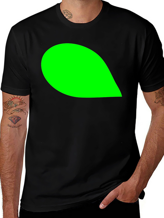 Mens Black T-Shirt with Green Leaf Graphic
