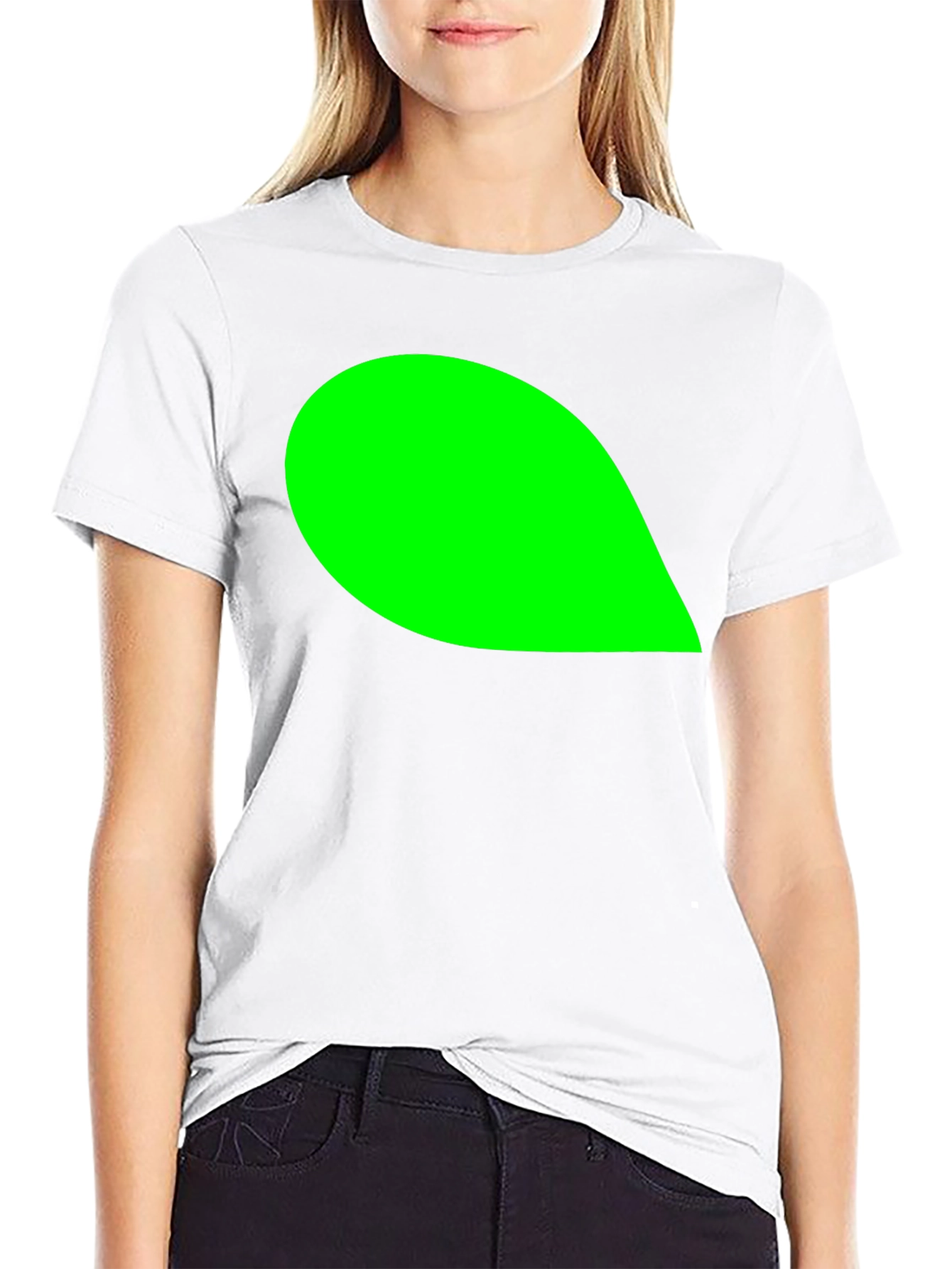 Mens Black T-Shirt with Green Leaf Graphic