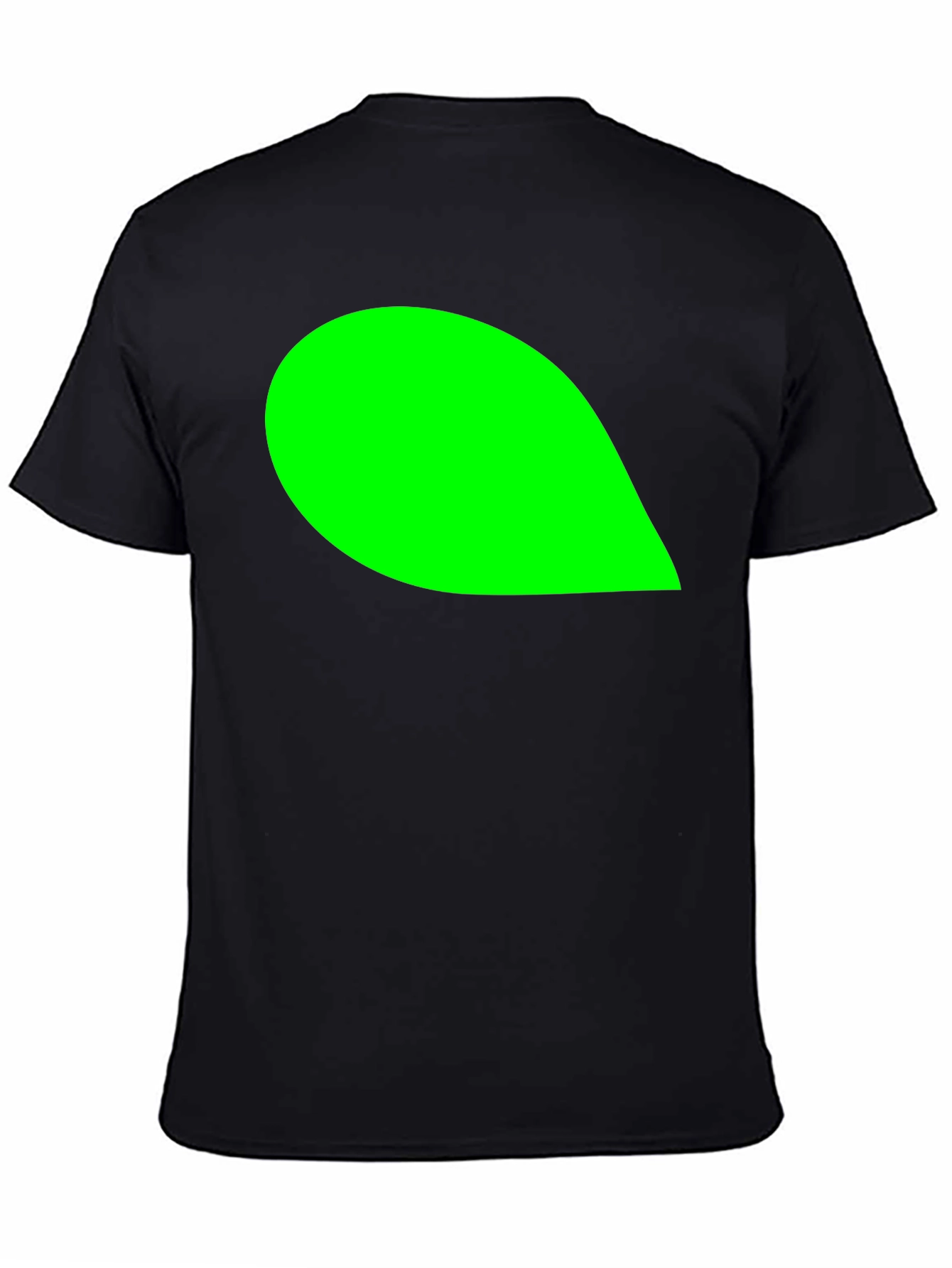 Mens Black T-Shirt with Green Leaf Graphic