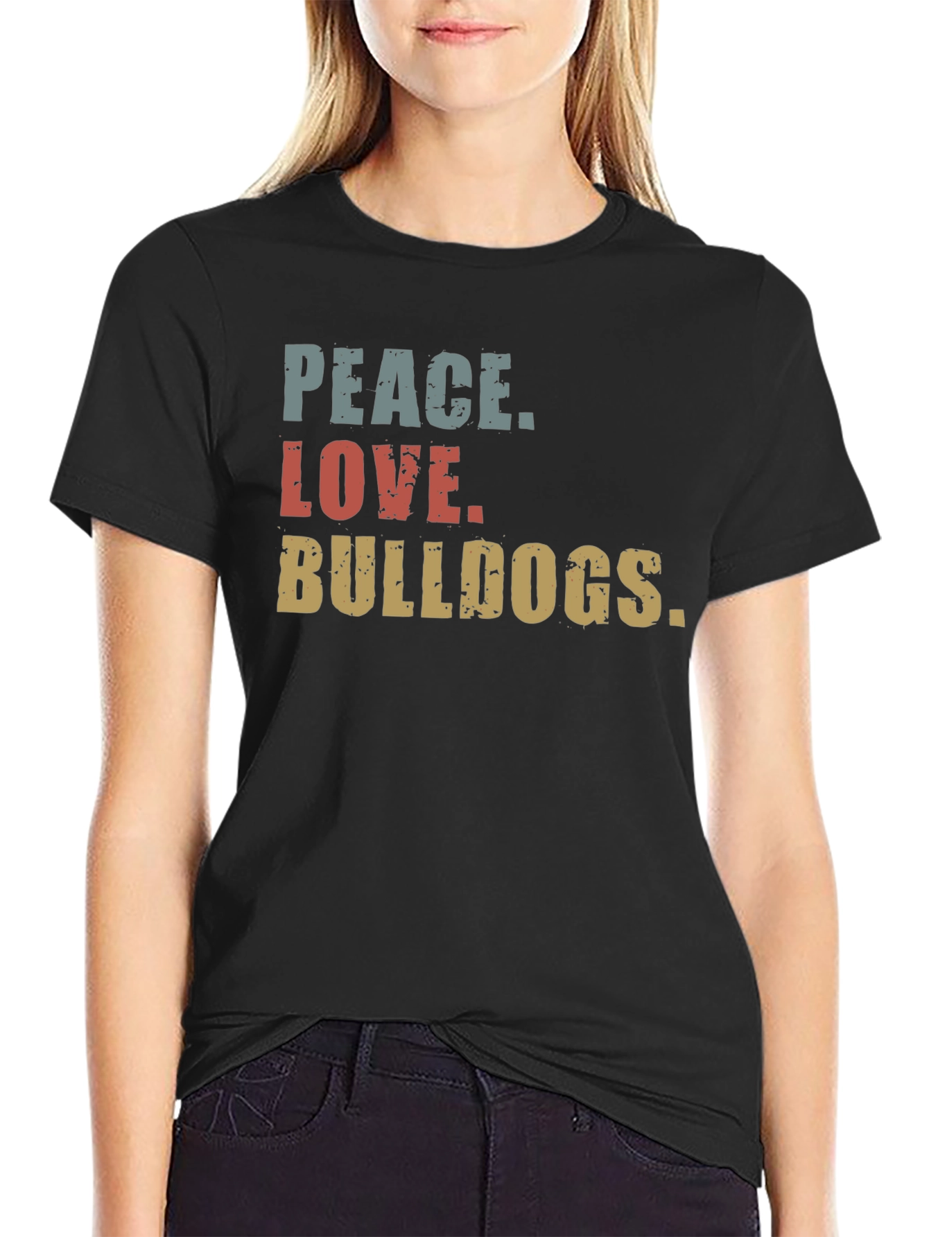 Peace Love Bulldogs Graphic Tee