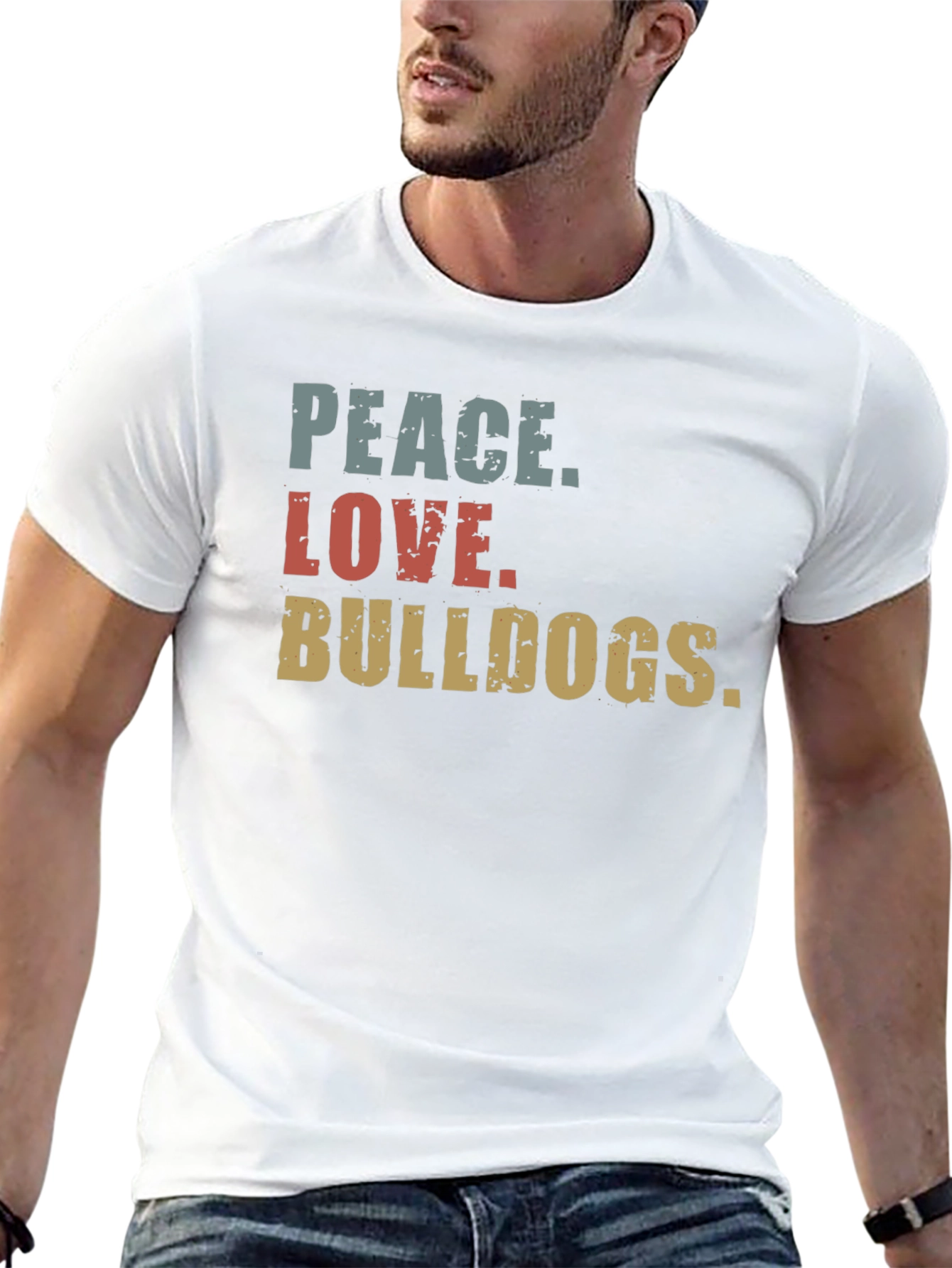 Peace Love Bulldogs Graphic Tee
