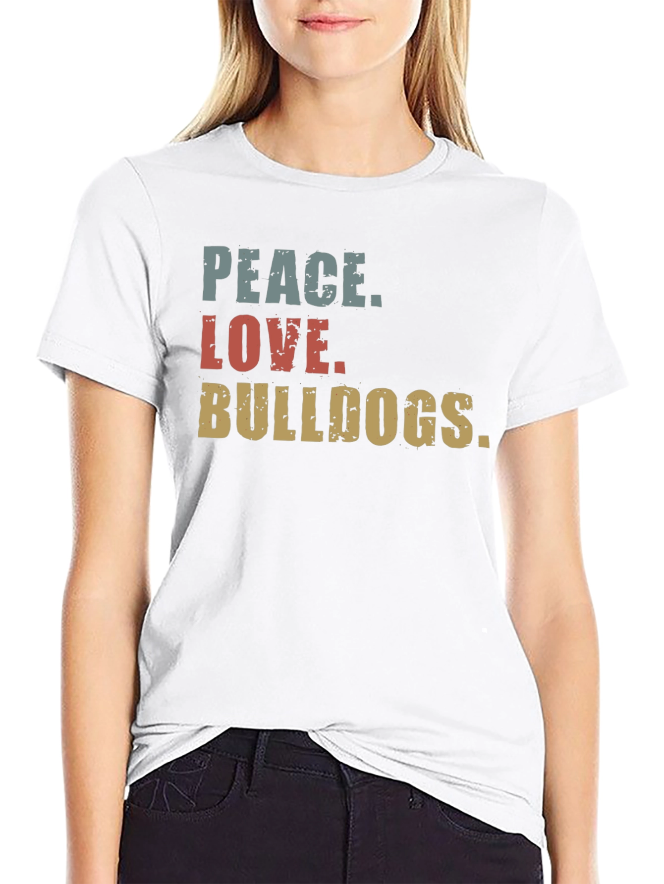 Peace Love Bulldogs Graphic Tee