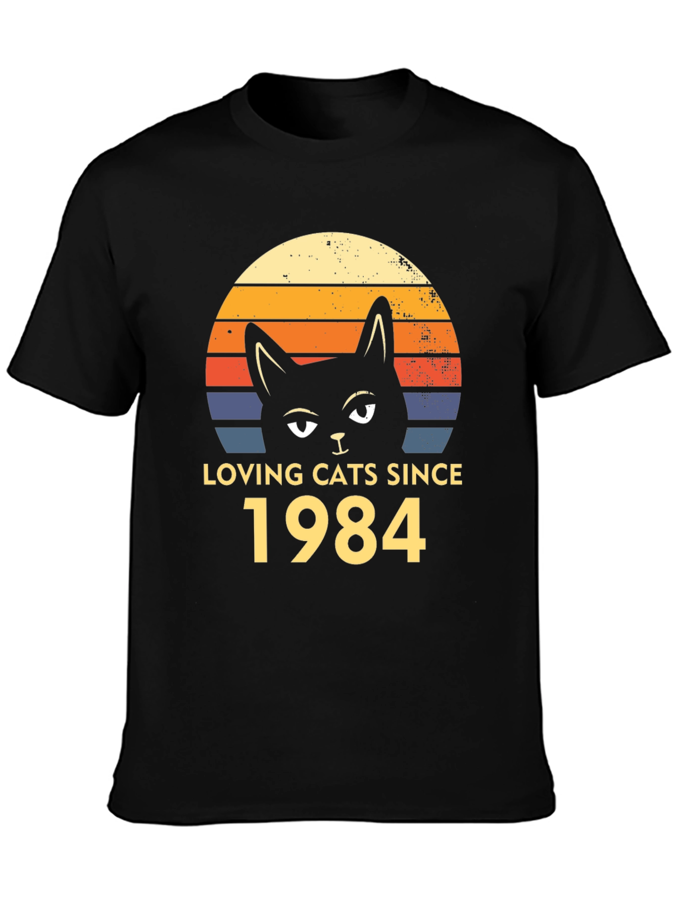 Loving Cats Since 1984 Black T-Shirt