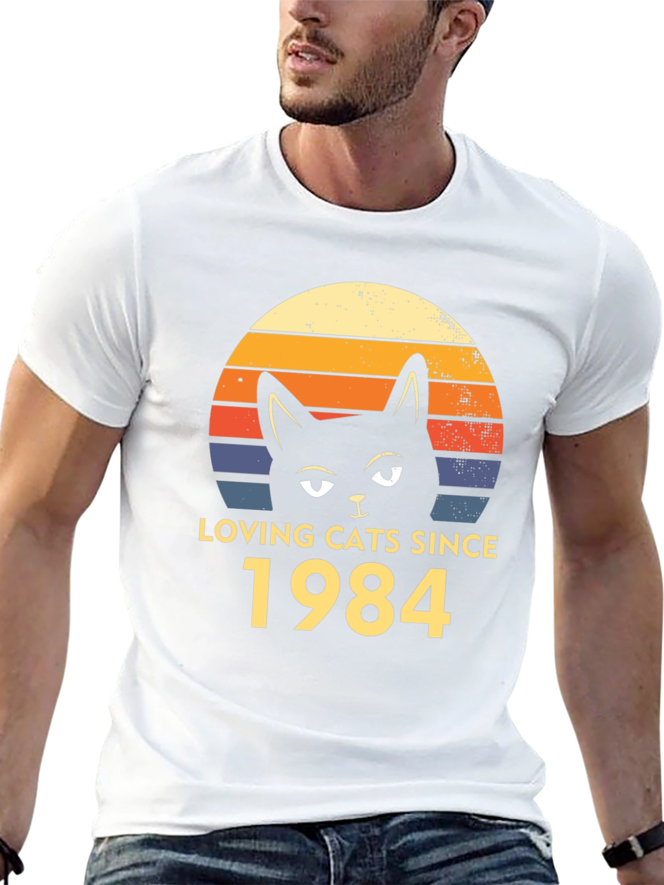 Loving Cats Since 1984 Black T-Shirt