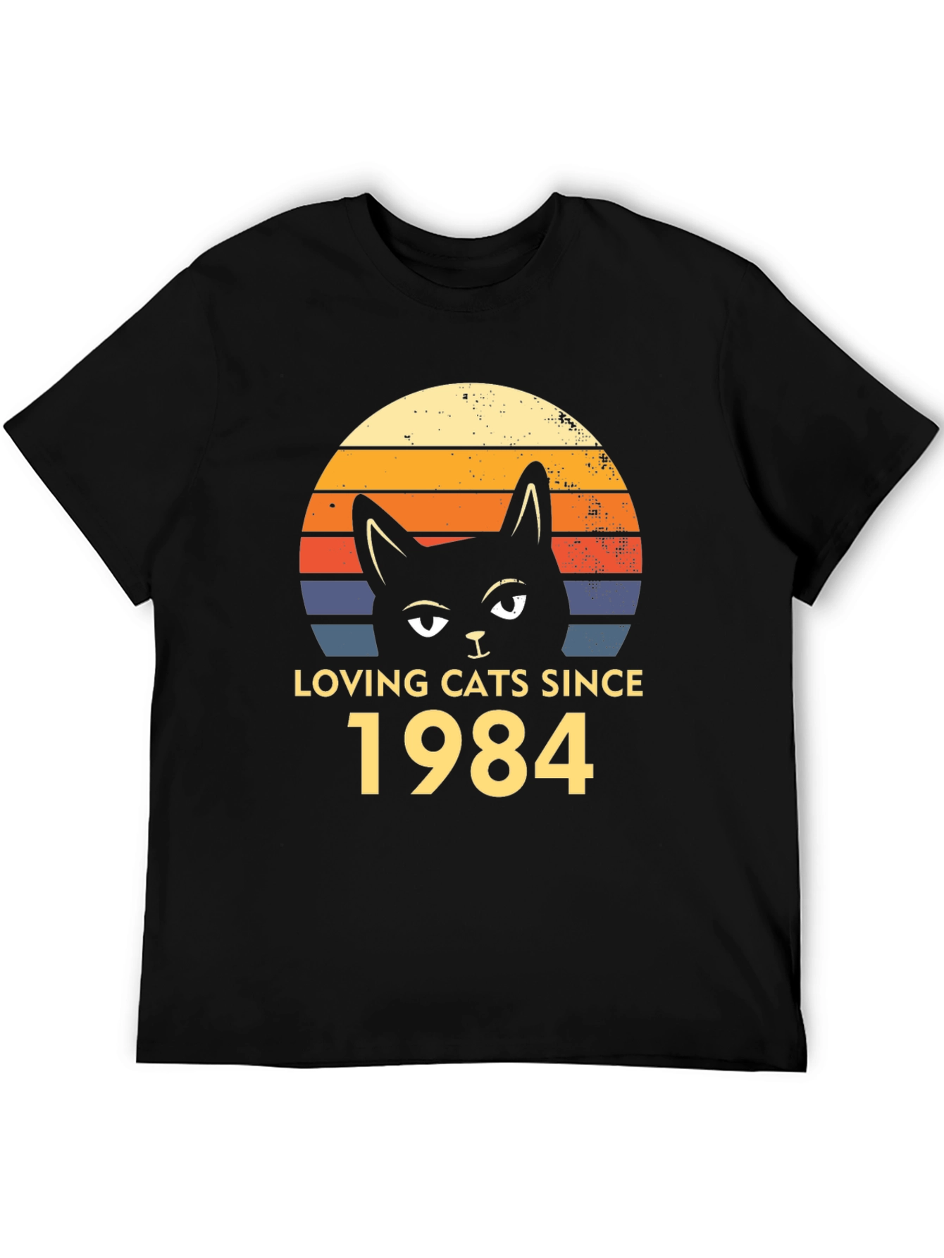 Loving Cats Since 1984 Black T-Shirt