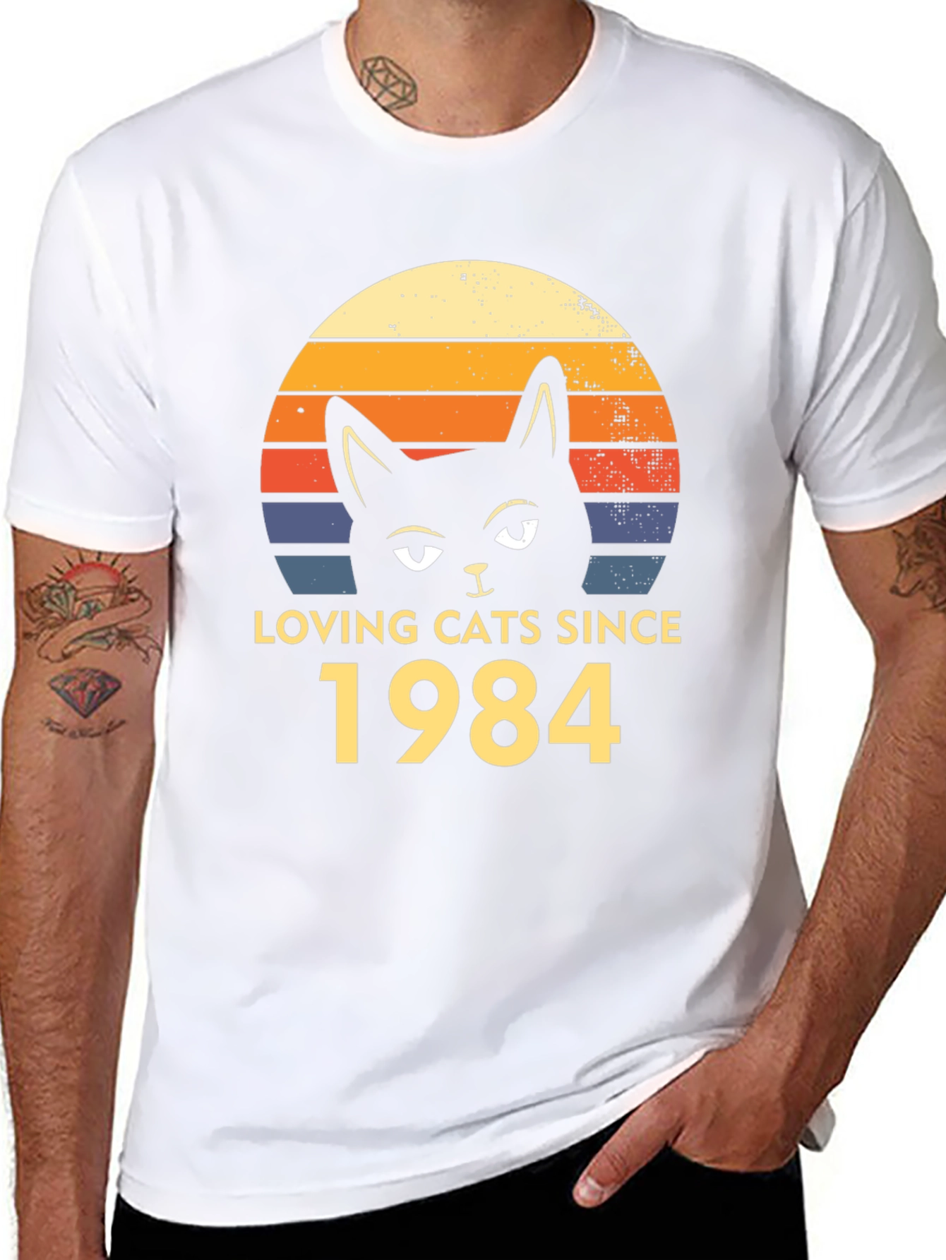 Loving Cats Since 1984 Black T-Shirt