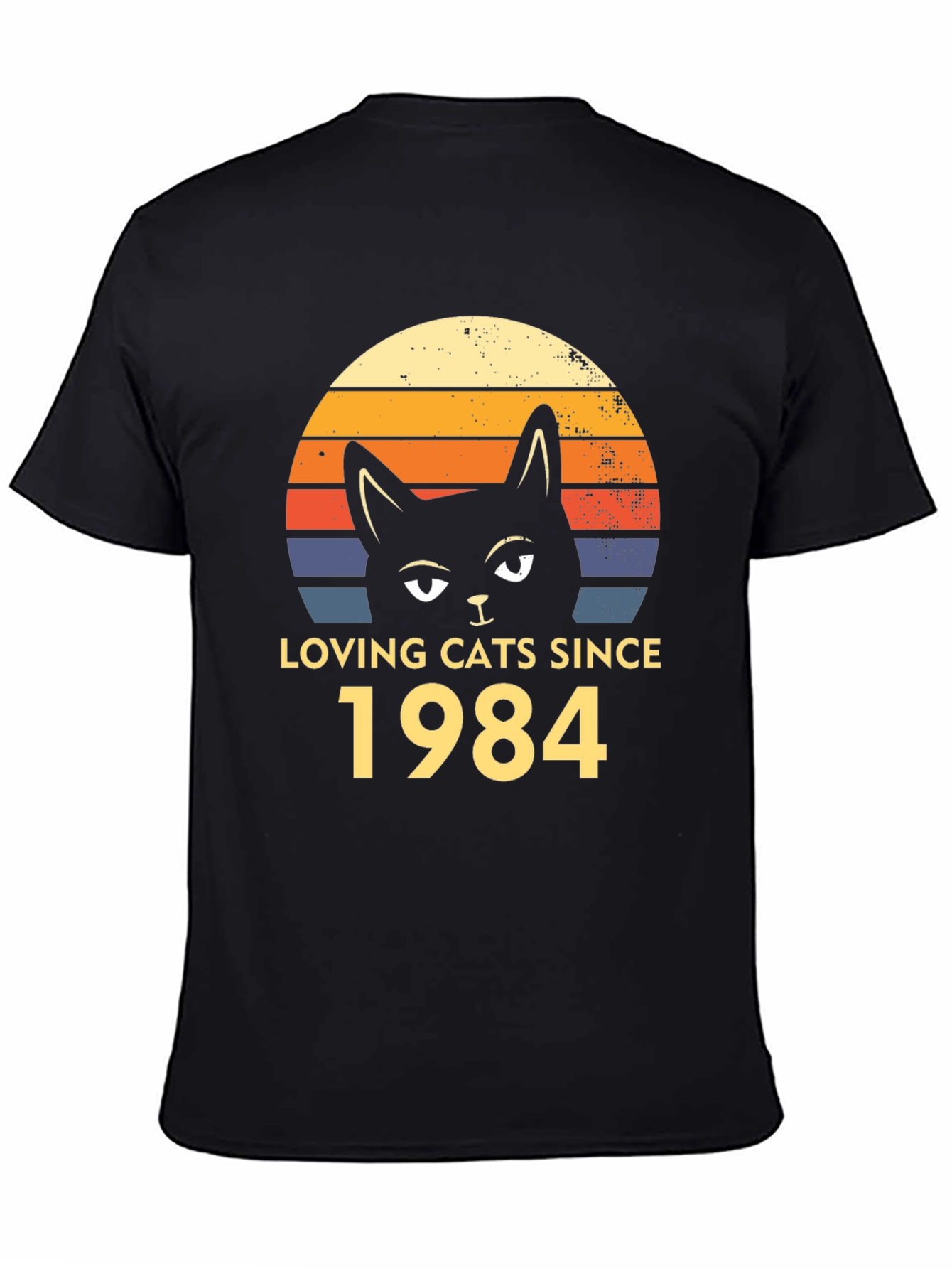 Loving Cats Since 1984 Black T-Shirt
