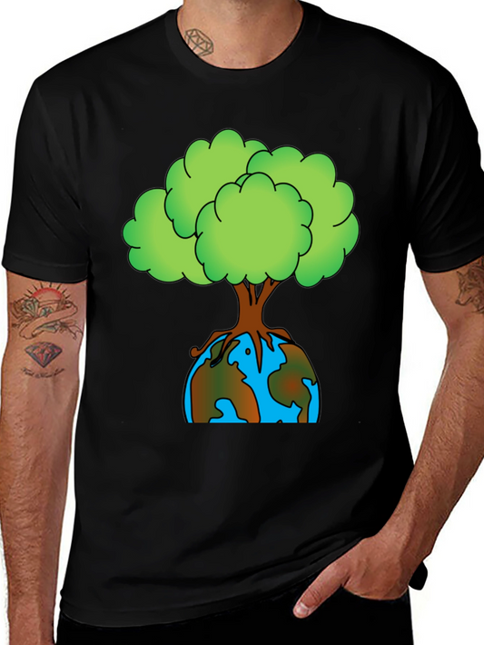 Earth Day Tree Graphic Tee - Black