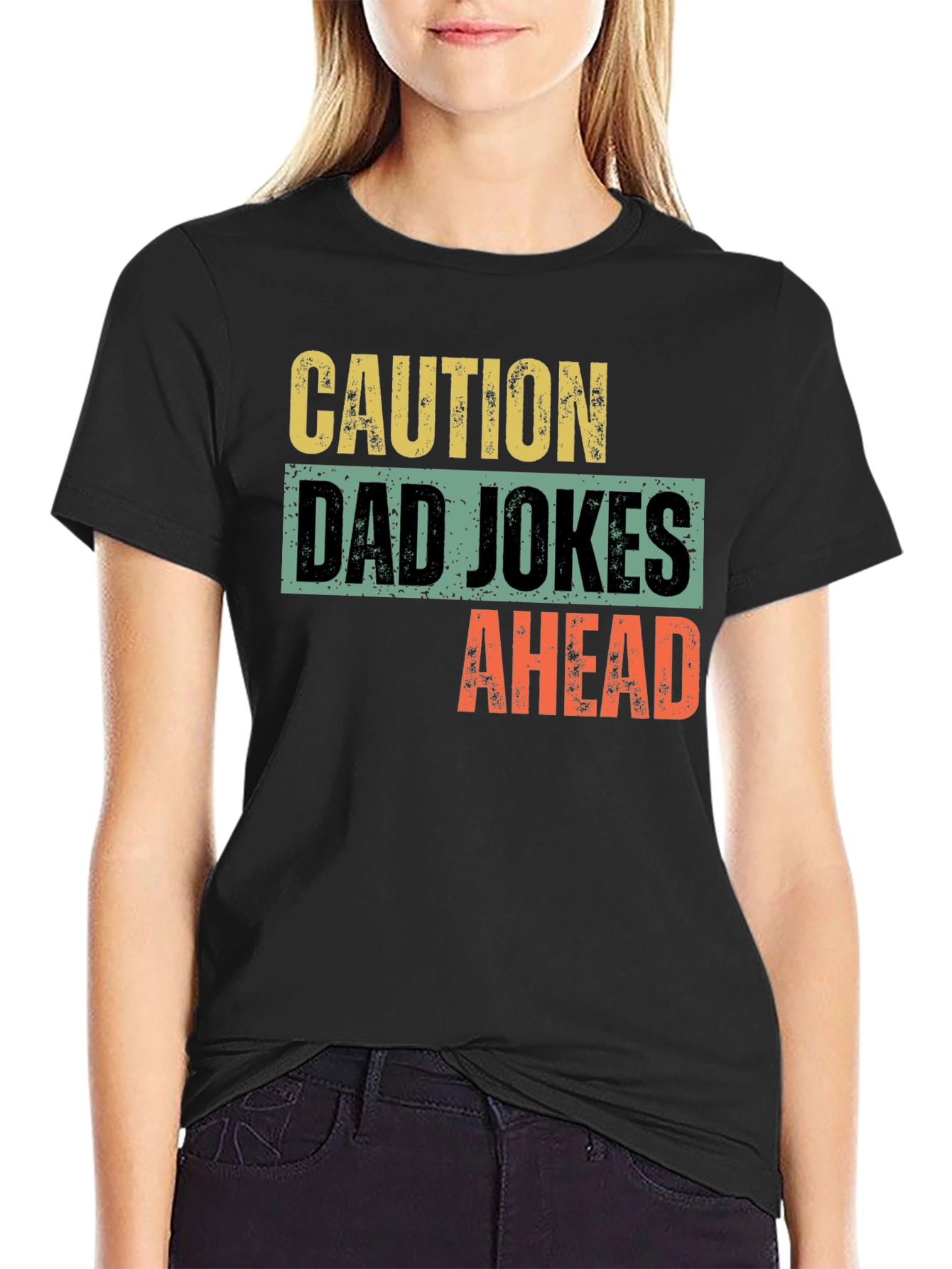 Caution Dad Jokes Ahead Graphic T-Shirt