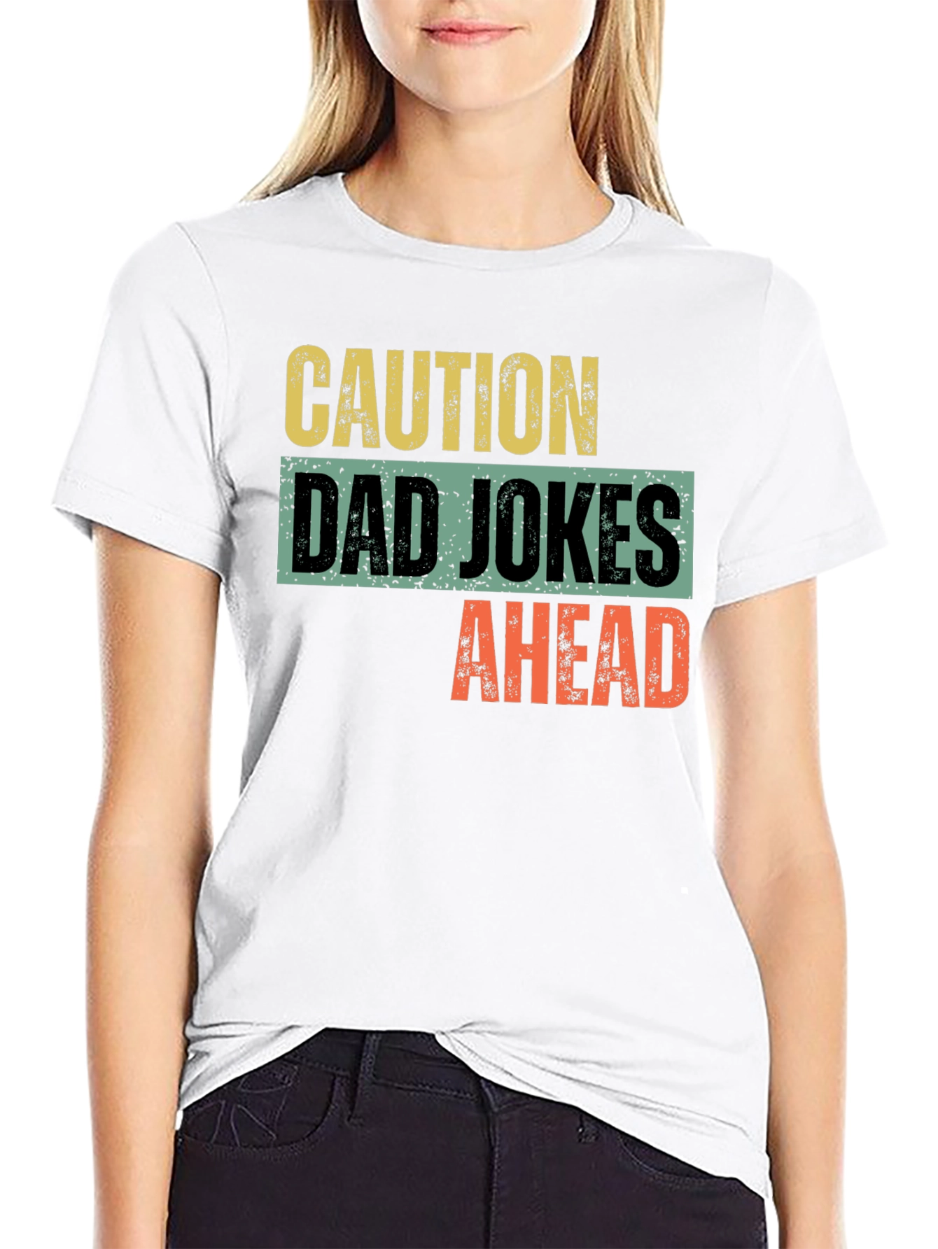 Caution Dad Jokes Ahead Graphic T-Shirt