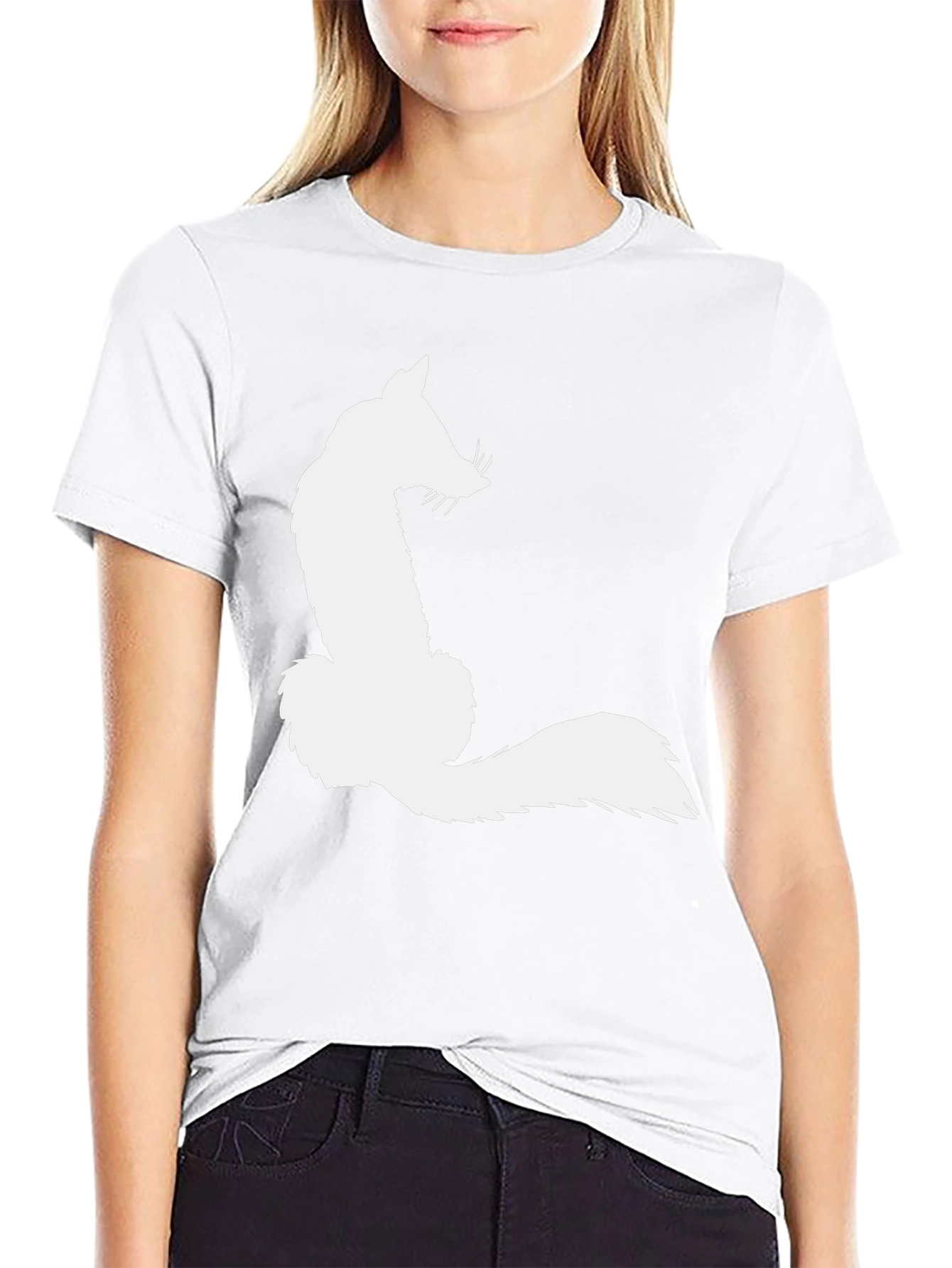 Fox Silhouette Graphic Tee - Black Cotton Blend